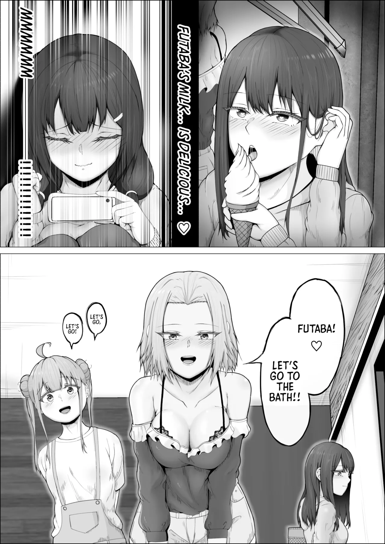 When The Gals In My Class Found Out That I Was A Futanari, They Started Freaking Out. #2 Erina and Momo Double Blowjob Bathhouse Edition page 3 full