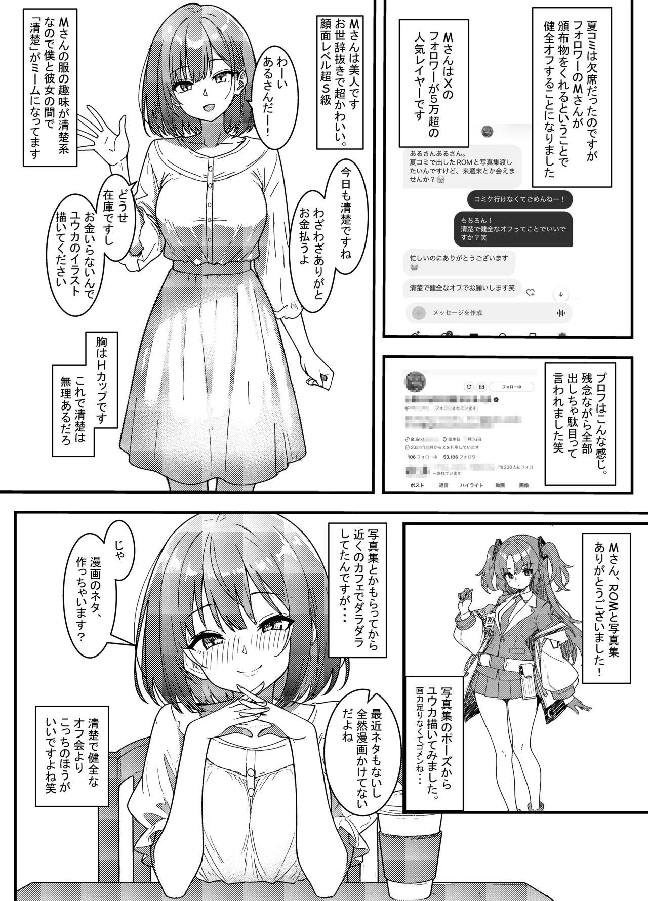 フォロワー５万超え大手コスプレイヤーとオフパコしたときのレポ漫画（4p+おまけ） page 2 full
