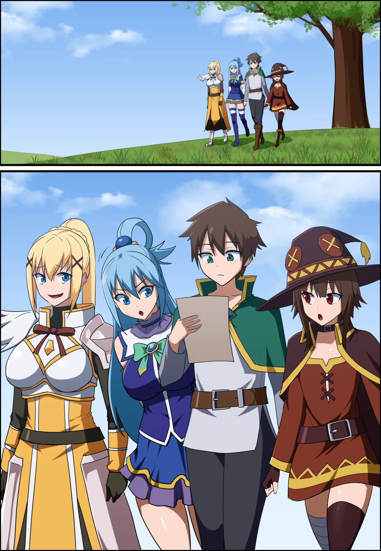 KONOSUBA - Kazuma Satou / Aqua / Megumin / Darkness page 1 full