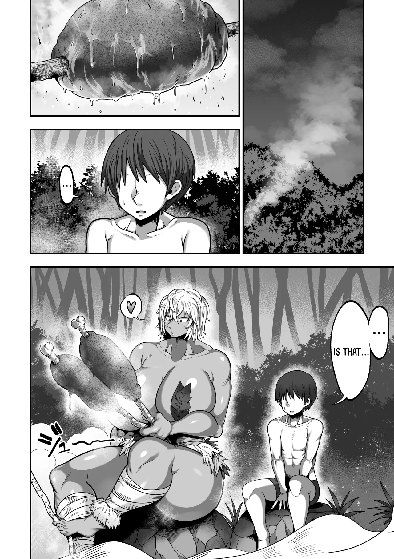 Mujintou de Dekashiri Muchimuchi Amazon-san to Asedaku SEX | Steamy, Sweaty Sex with A Plump Ass Amazoness on A Deserted Island page 9 full