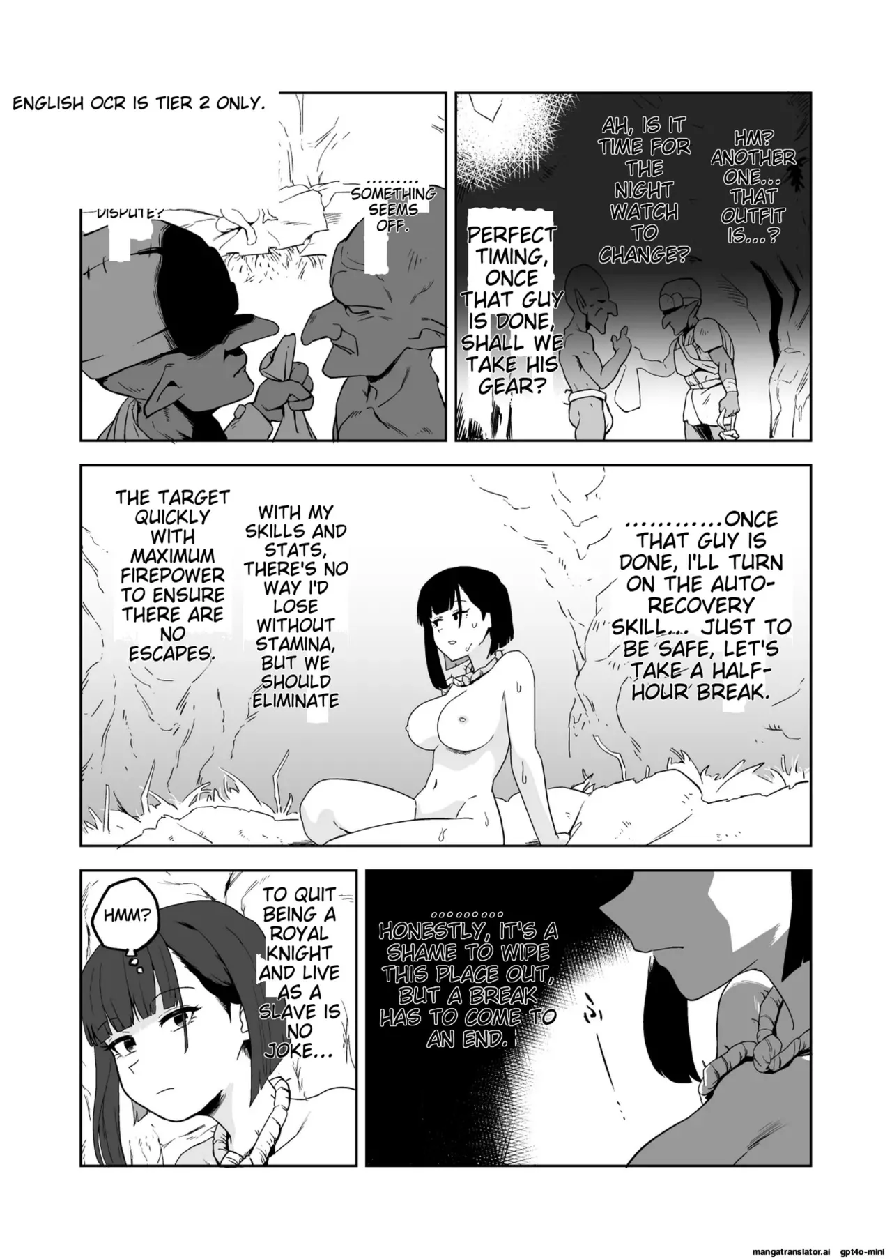 The Story of How a Masochistic Female Knight Looking to Get Gangbanged by Weaklings Became a Goblin Slave for Real; Part 2 page 8 full