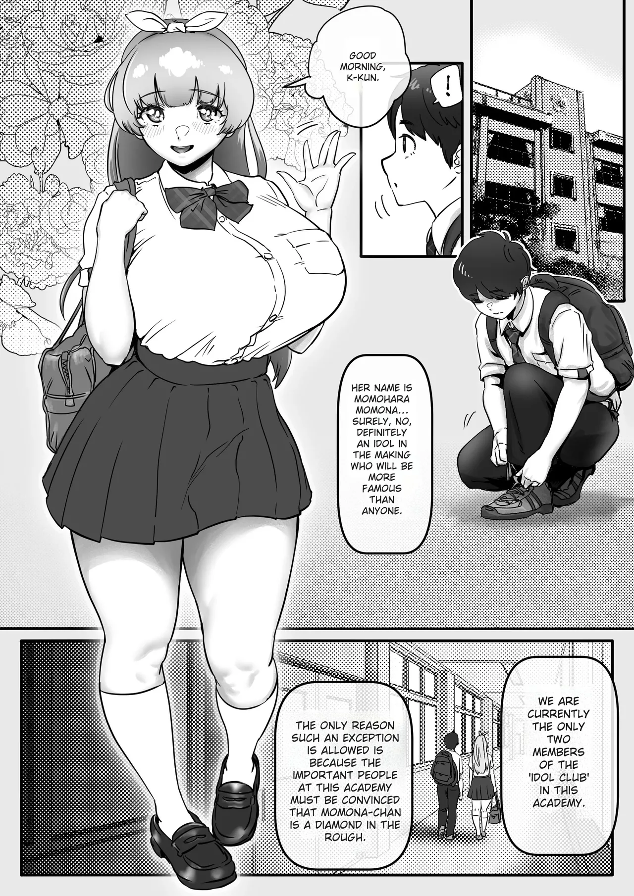 A story about Momona, an aspiring idol who was supposed to end up with her childhood friend, but becomes an older man’s mistress. page 4 full
