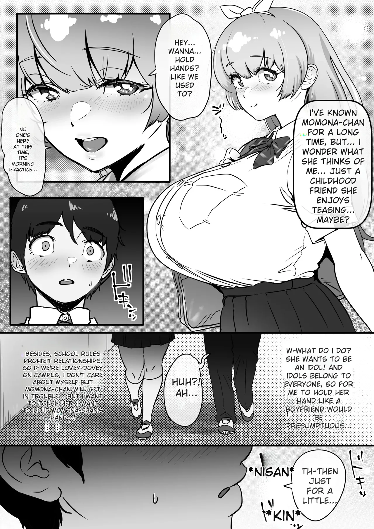 A story about Momona, an aspiring idol who was supposed to end up with her childhood friend, but becomes an older man’s mistress. page 6 full