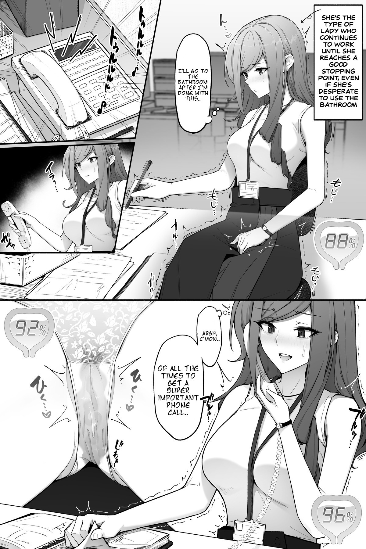 Office lady peeing though panties on toilet page 1 full