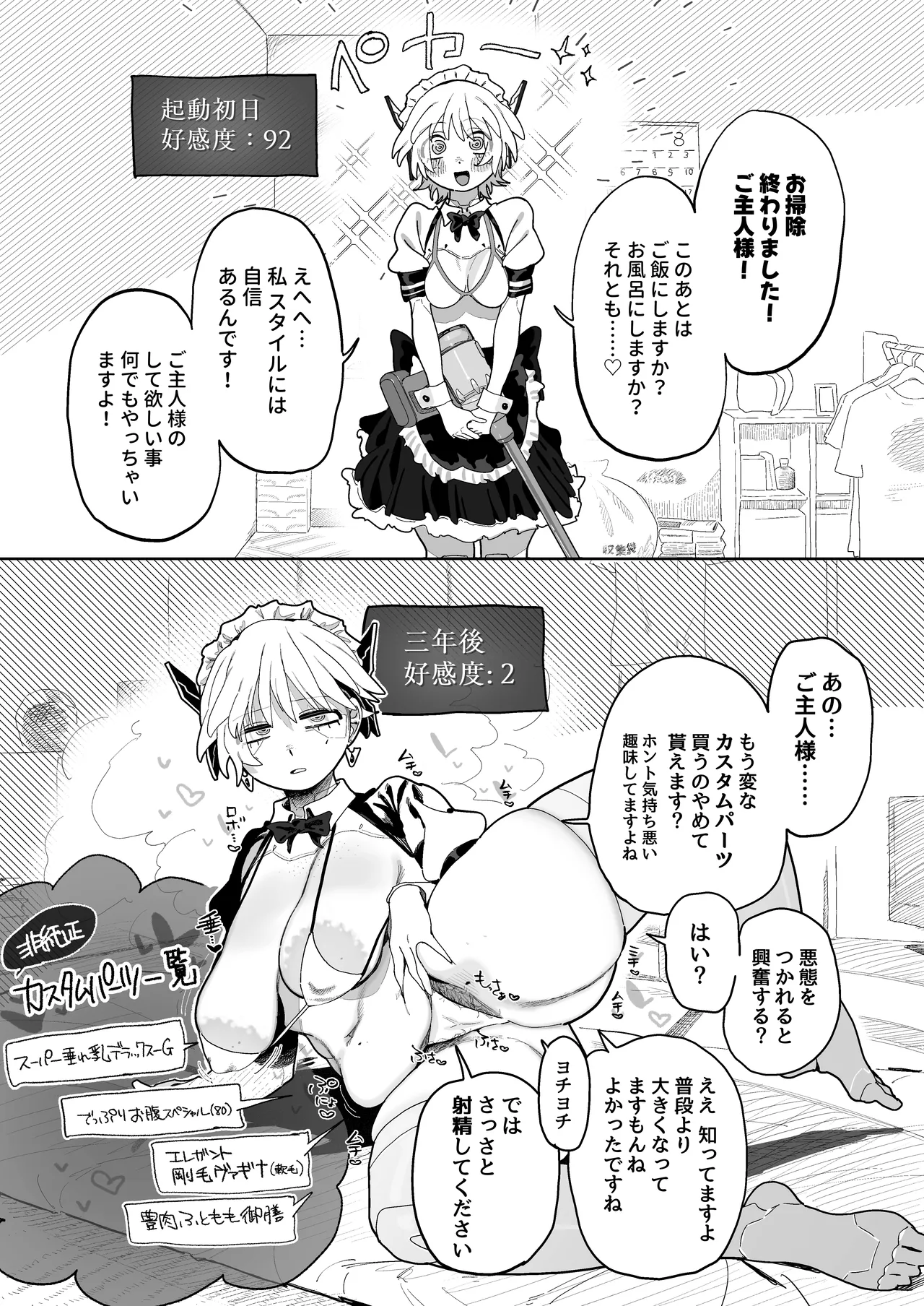 エロパーツでカスタマイズし続けた結果、軽蔑の眼差しで見てくるようになったメカメイドちゃん page 2 full