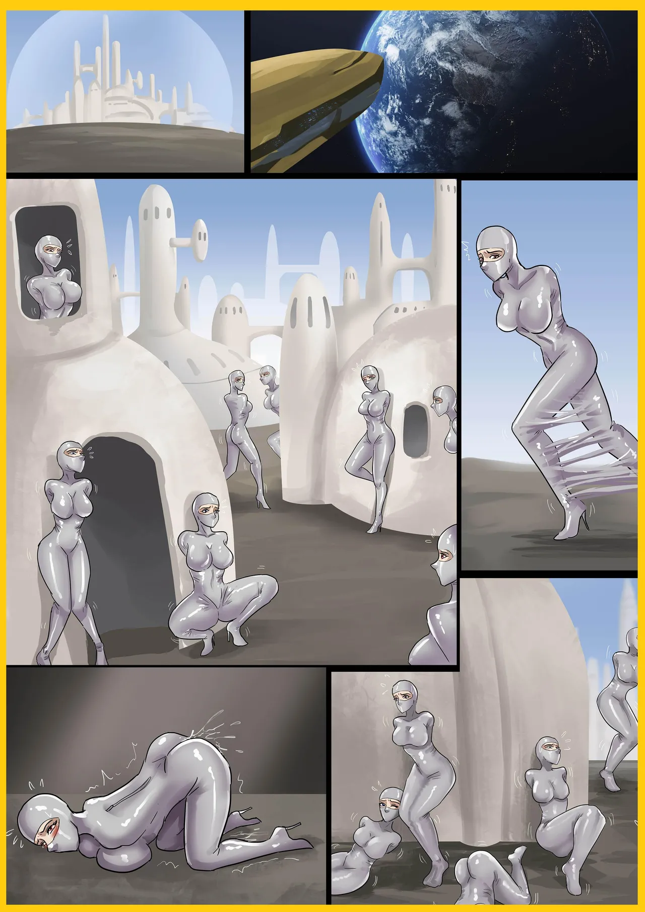 紧身拘束衣美女——宇宙奴隶船02 page 1 full