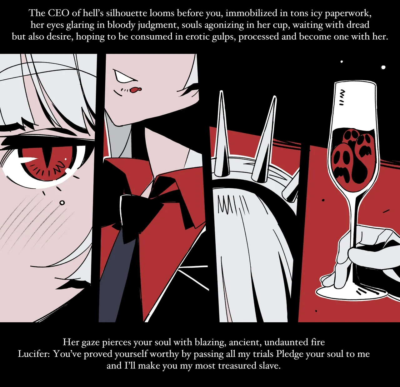 Helltaker Fanart Madness  Lucifer chapter colorized page 3 full