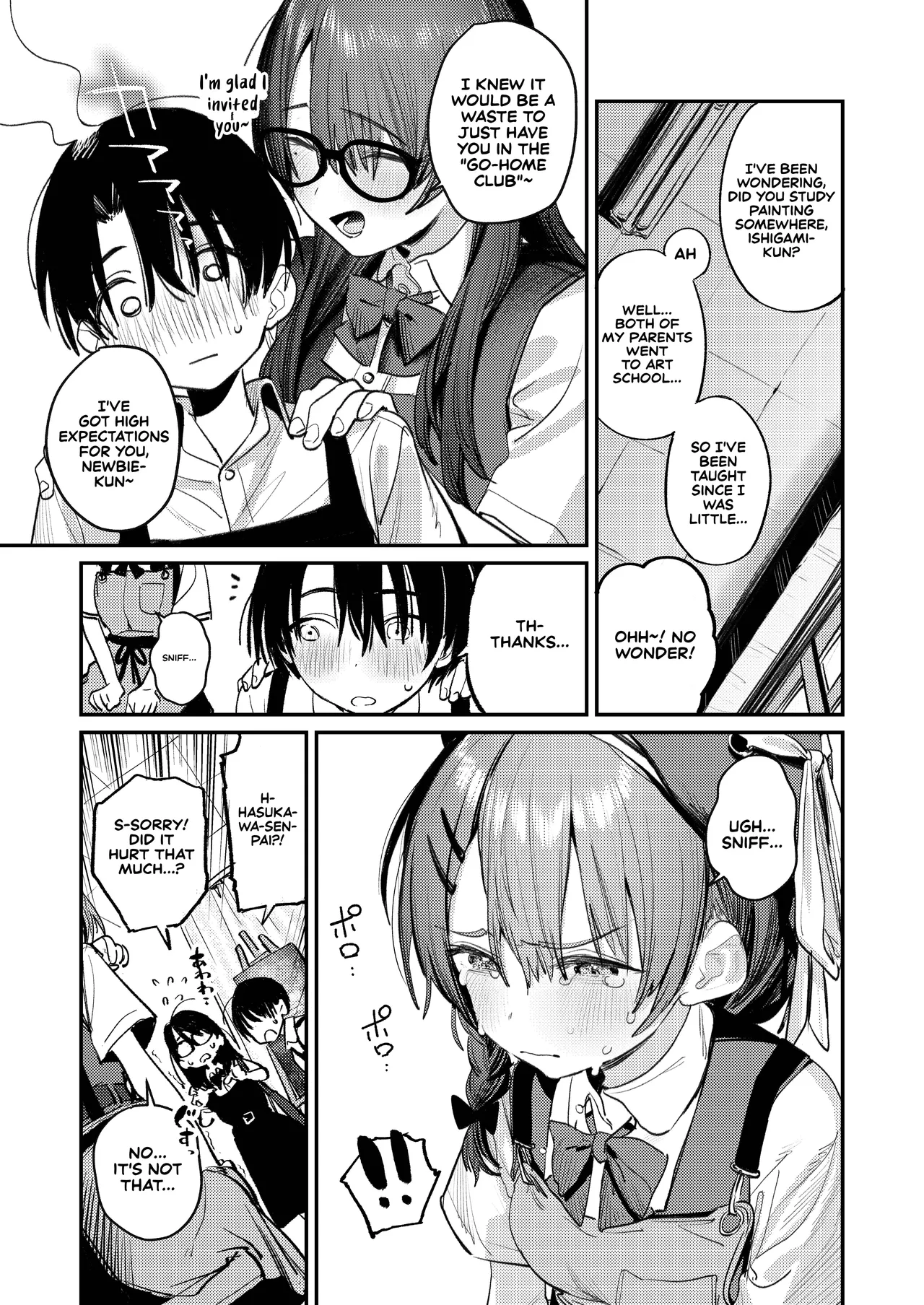 Bijutsubu Harem Katsudou Nisshi ~Senpai no Slump Kaishou ni Kyouryoku shitara, Ikioi de 3P suru Koto ni Natta Hanashi~ | Art Club Harem Activity Log: How Helping My Senior Get Over Her Slump Led to a Threesome in the Heat of the Moment page 6 full