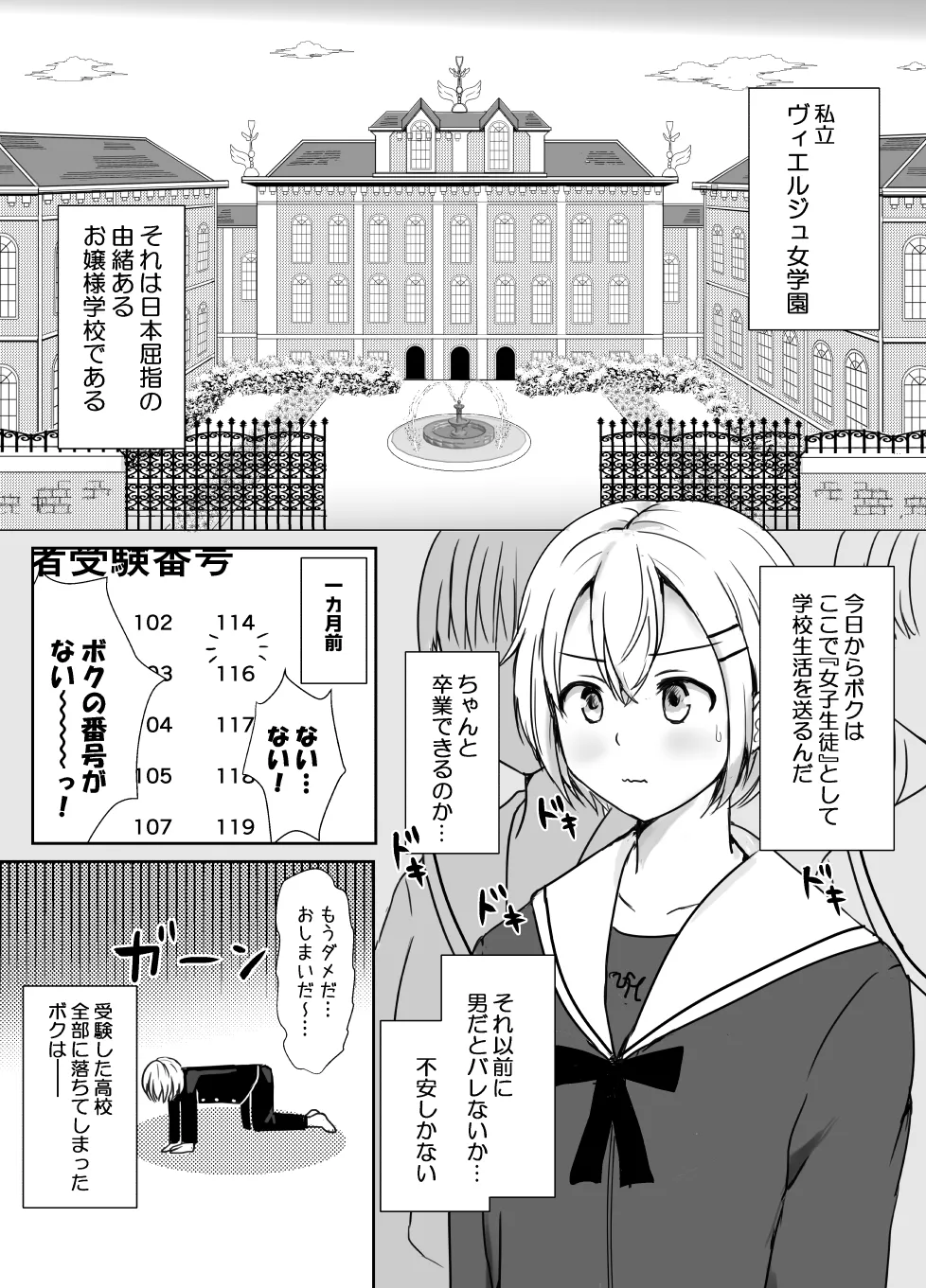 志望校に全落ちしたボクがお嬢様学校に入学した話 page 3 full
