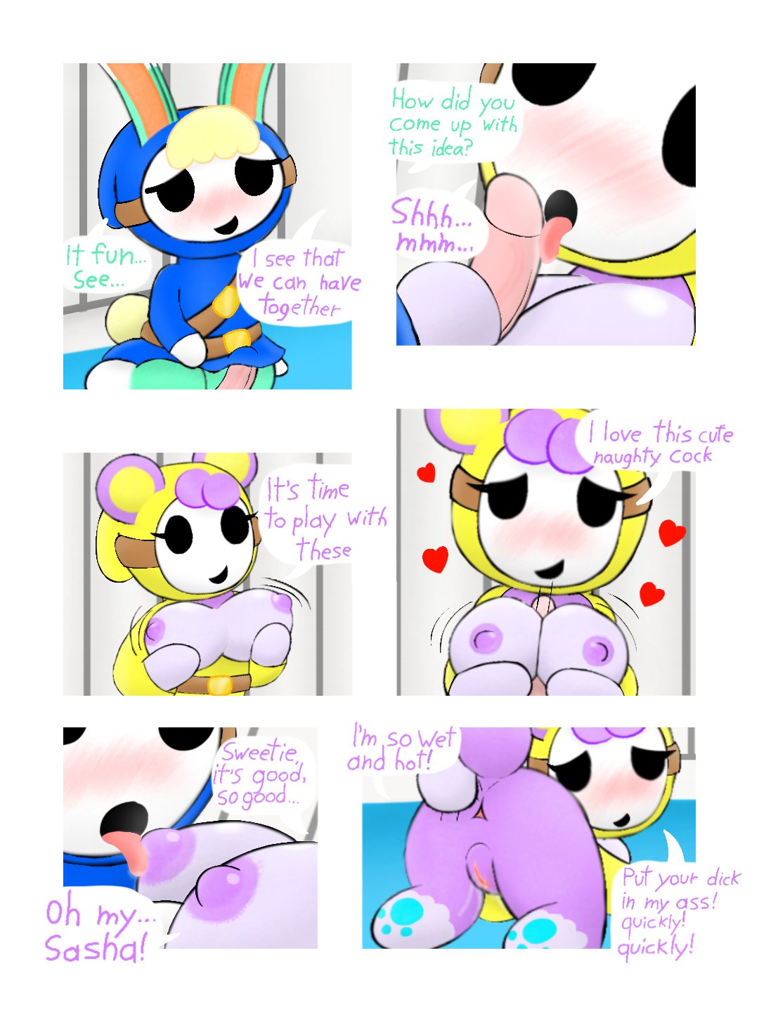 Shy Megan and shy Sasha comic page 2 full