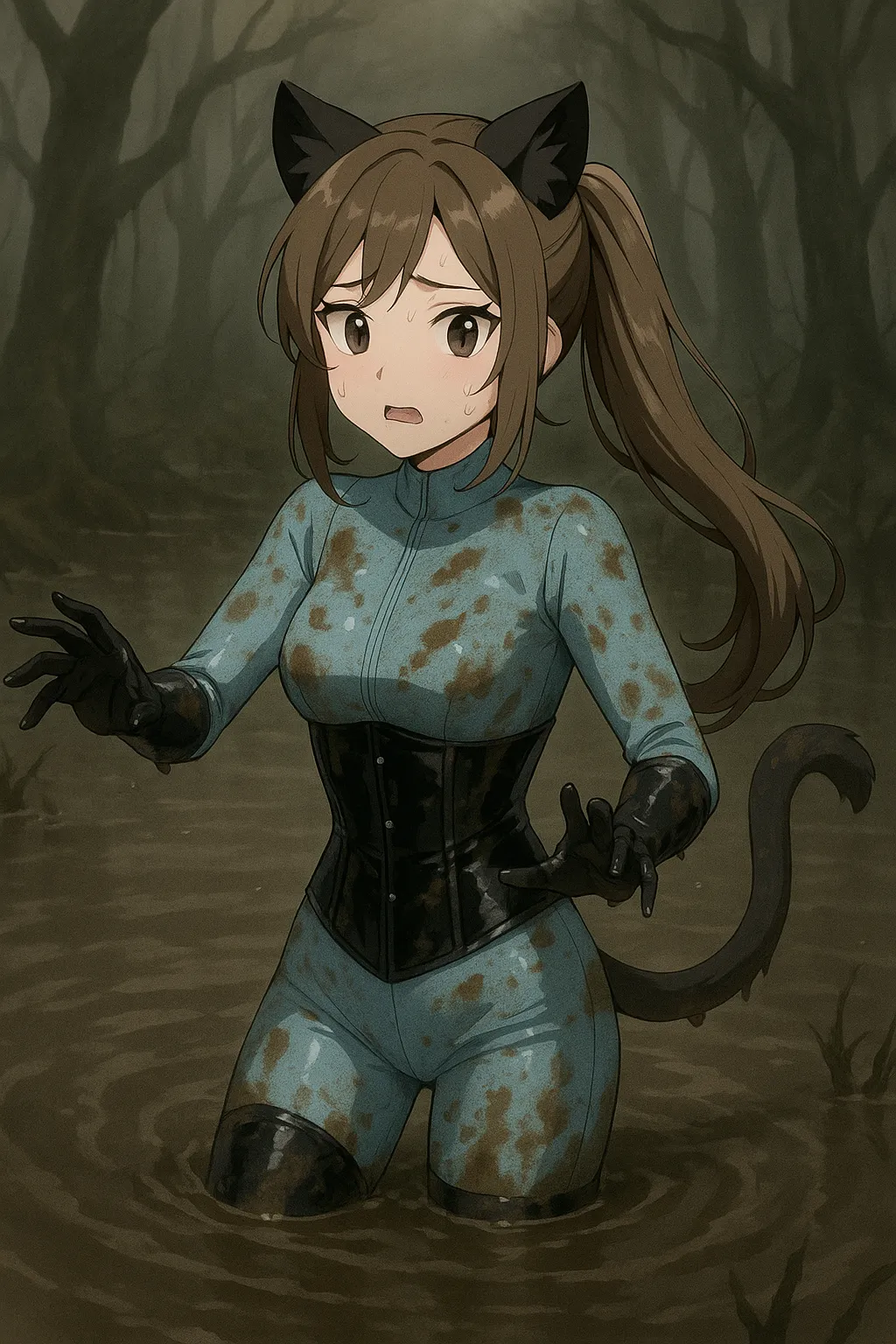 Girl in catsuit and thigh high boots page 10 full