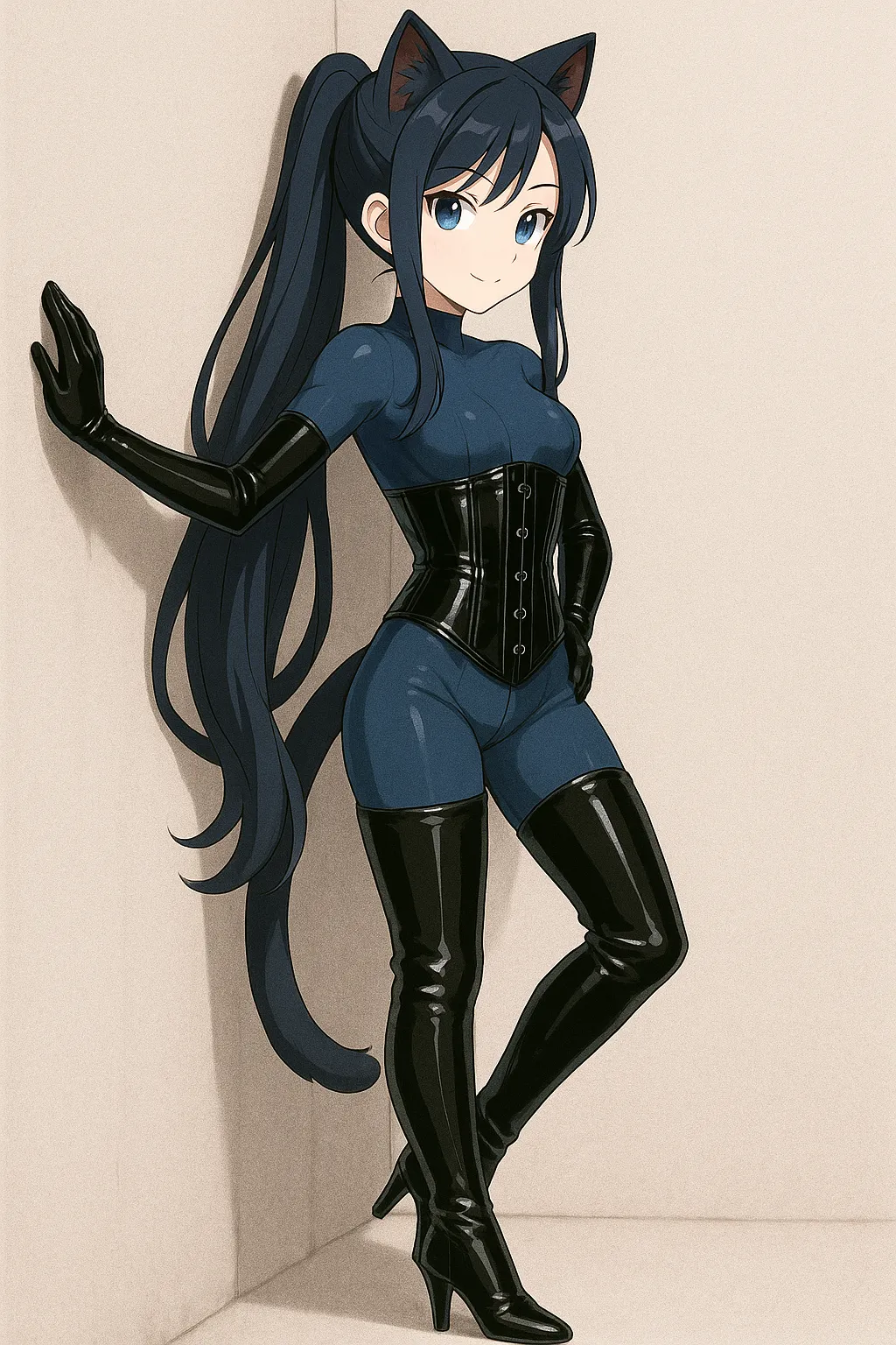 Girl in catsuit and thigh high boots page 2 full