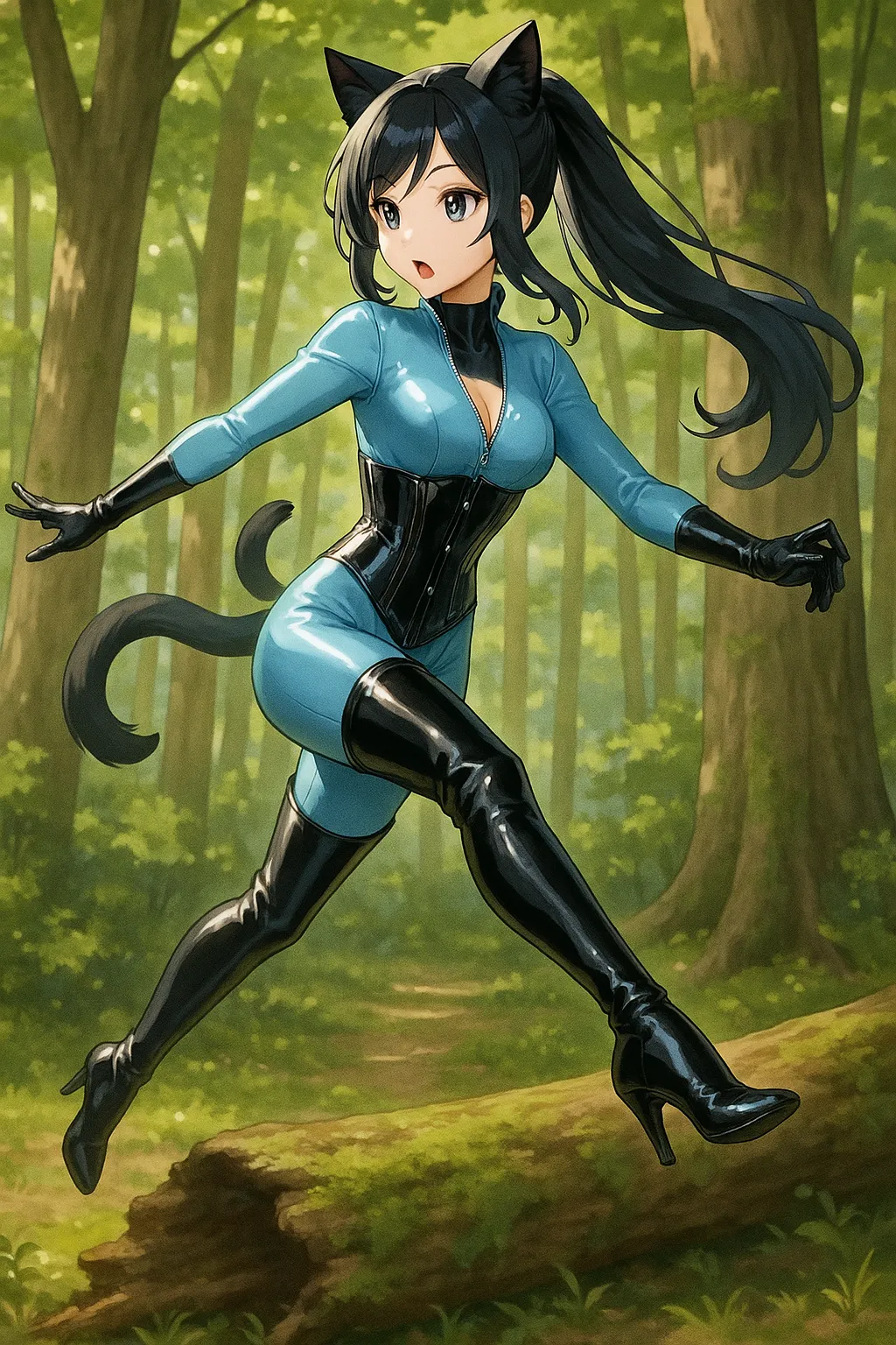 Girl in catsuit and thigh high boots page 4 full