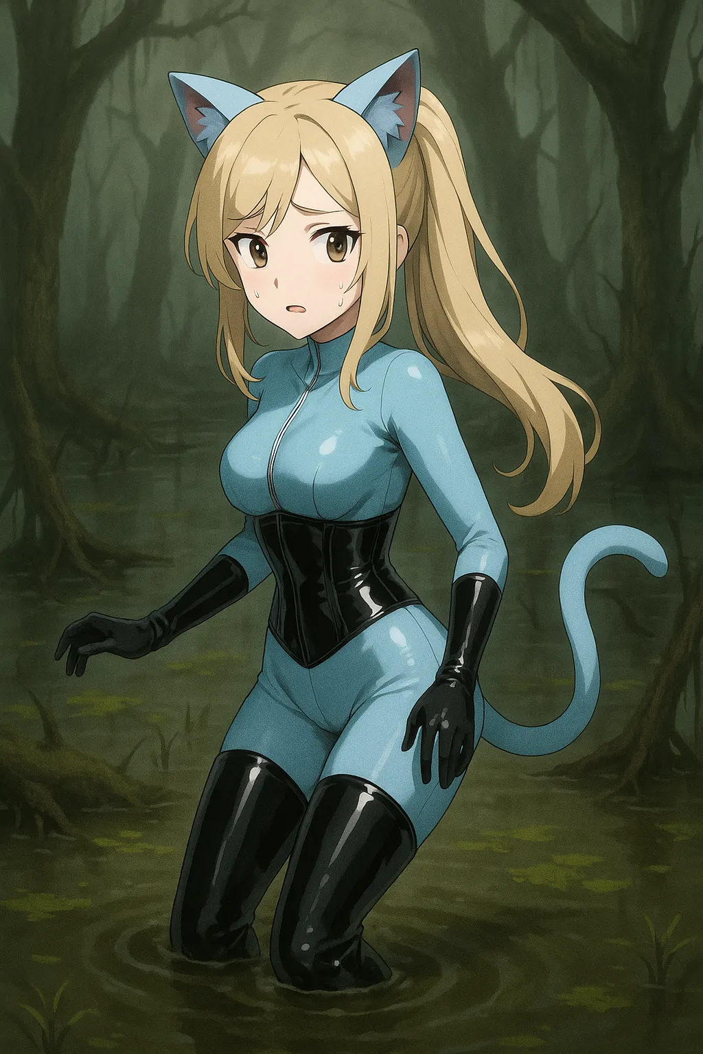 Girl in catsuit and thigh high boots page 7 full