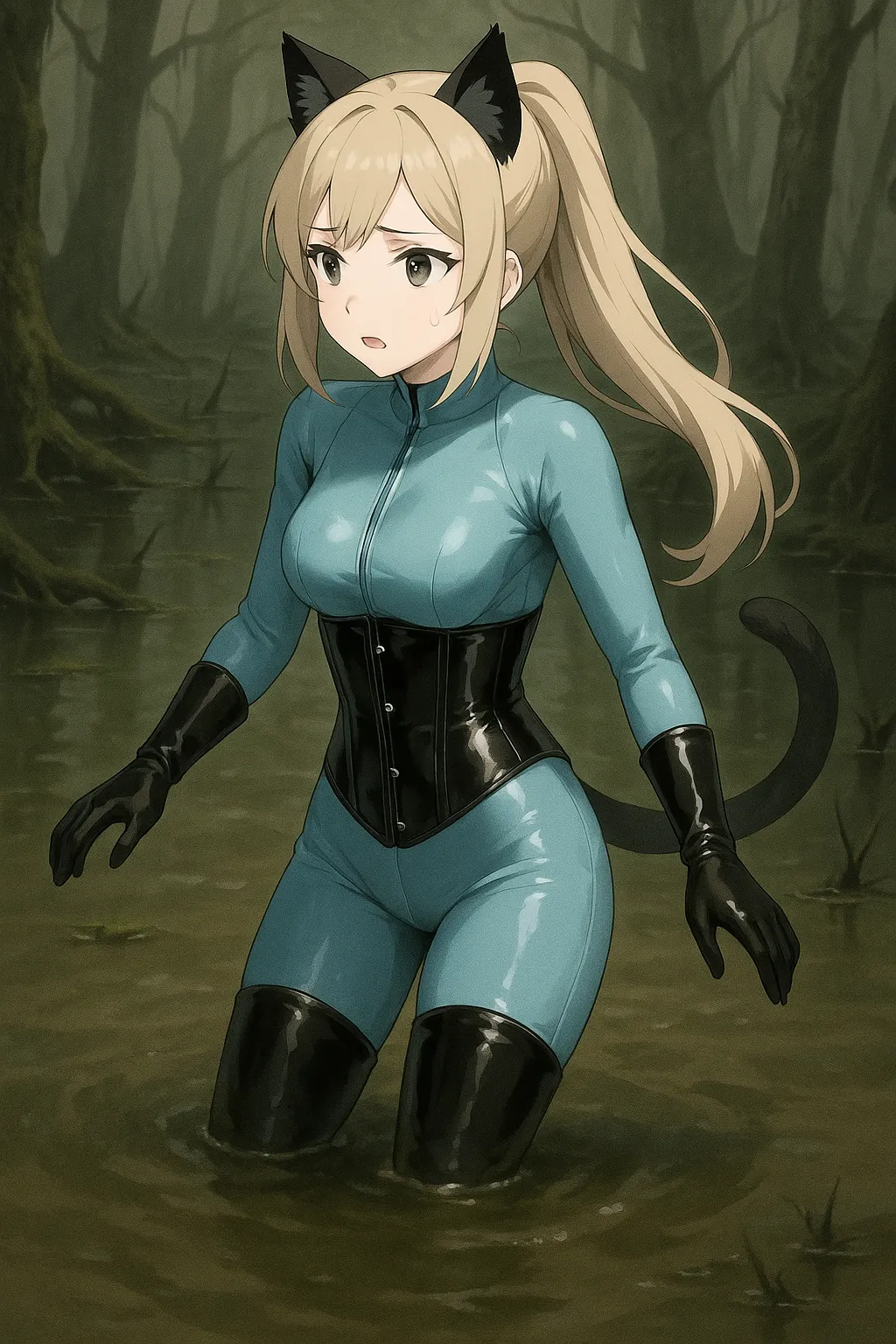 Girl in catsuit and thigh high boots page 8 full