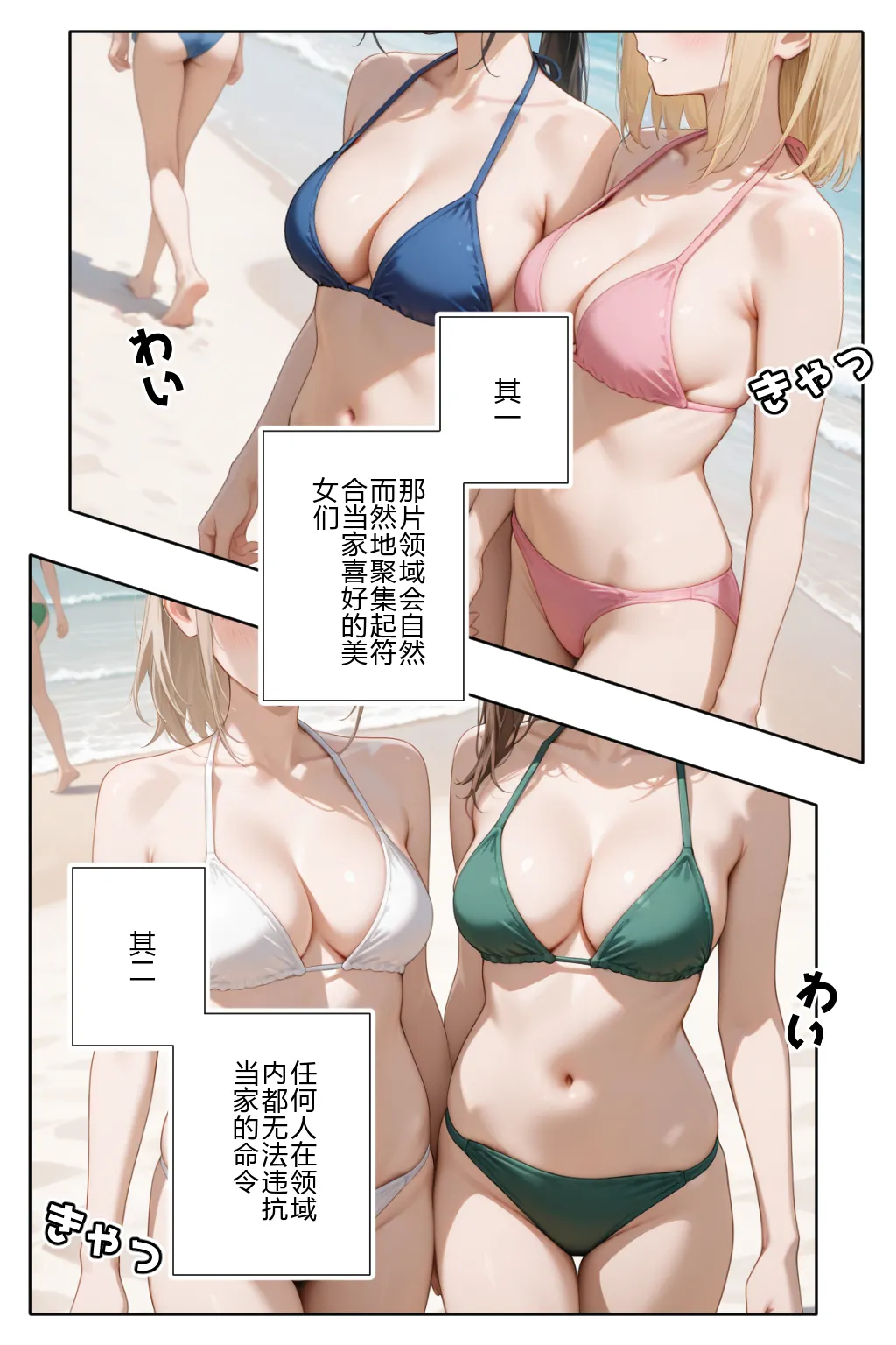 水着美女たちが俺に絶対服従なプライベートビーチ 1-2 page 9 full
