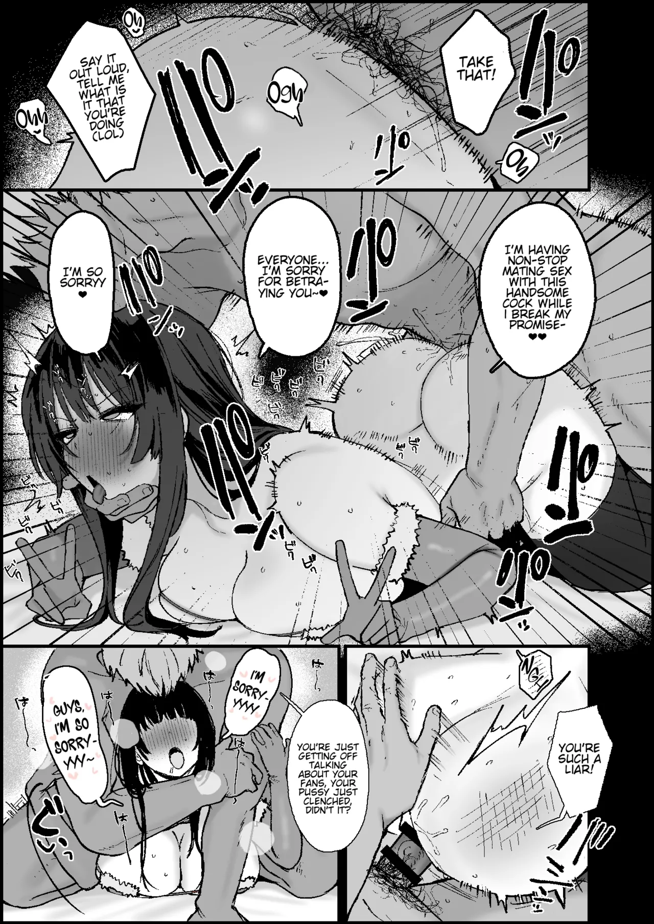 Jakusha Dansei kara Kane o Makiageteiru Mojo Eigyou Haishinsha, Christmas wa Haishin o Suppokashite Kyousha no Osu no Sefri-kun to Nettori Dosukebe Ecchi | Single woman streamer that scams people off their money having hot steamy sex with her strong-male sex friend after breaking her promise of streaming through Christmas Eve page 4 full