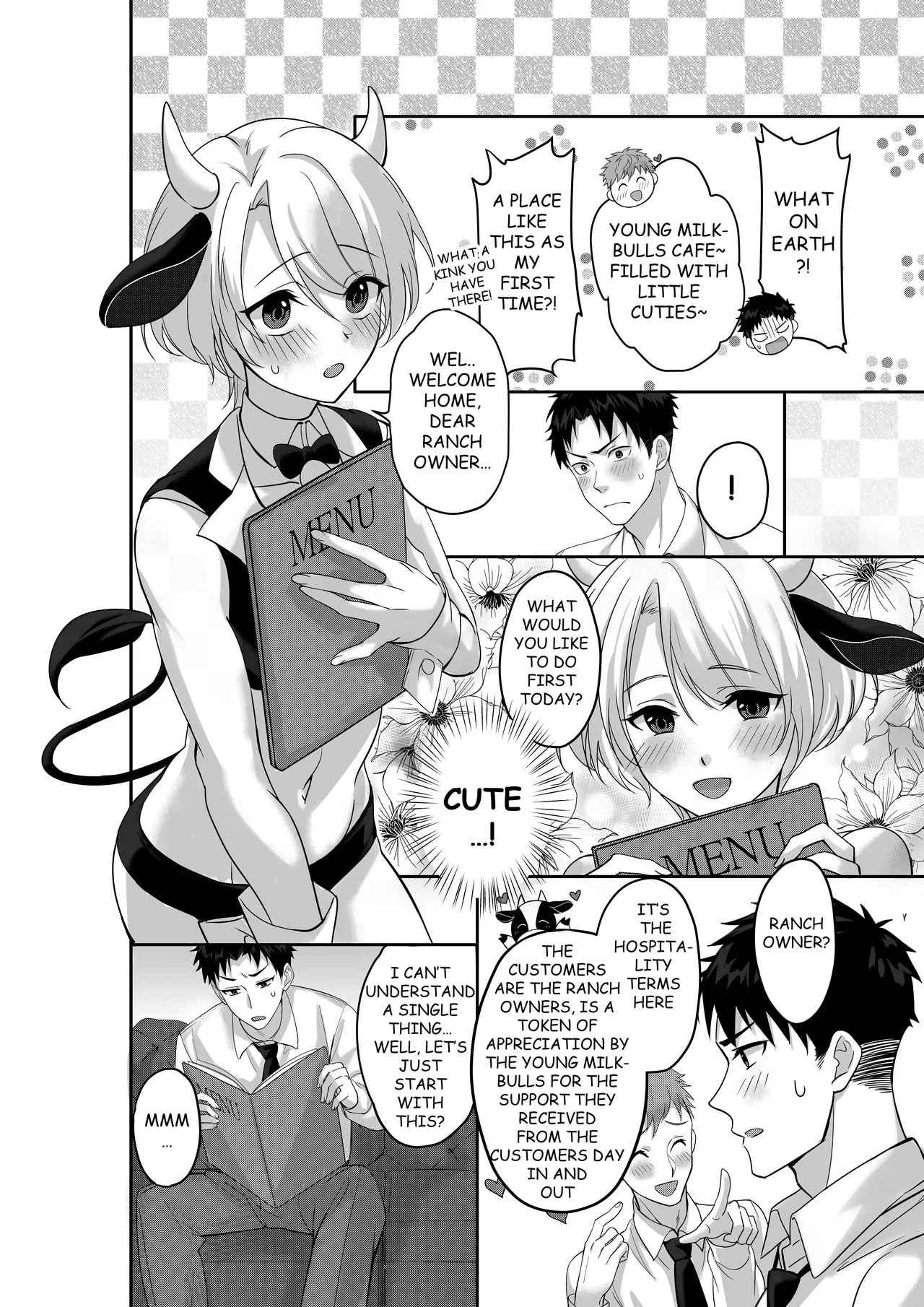 WELCOME TO MILK BULLS CAFE PLEASE INDULGE TO THE TWIN MILK BULLS’ EXTRA THICK YET EROTIC MILK page 3 full