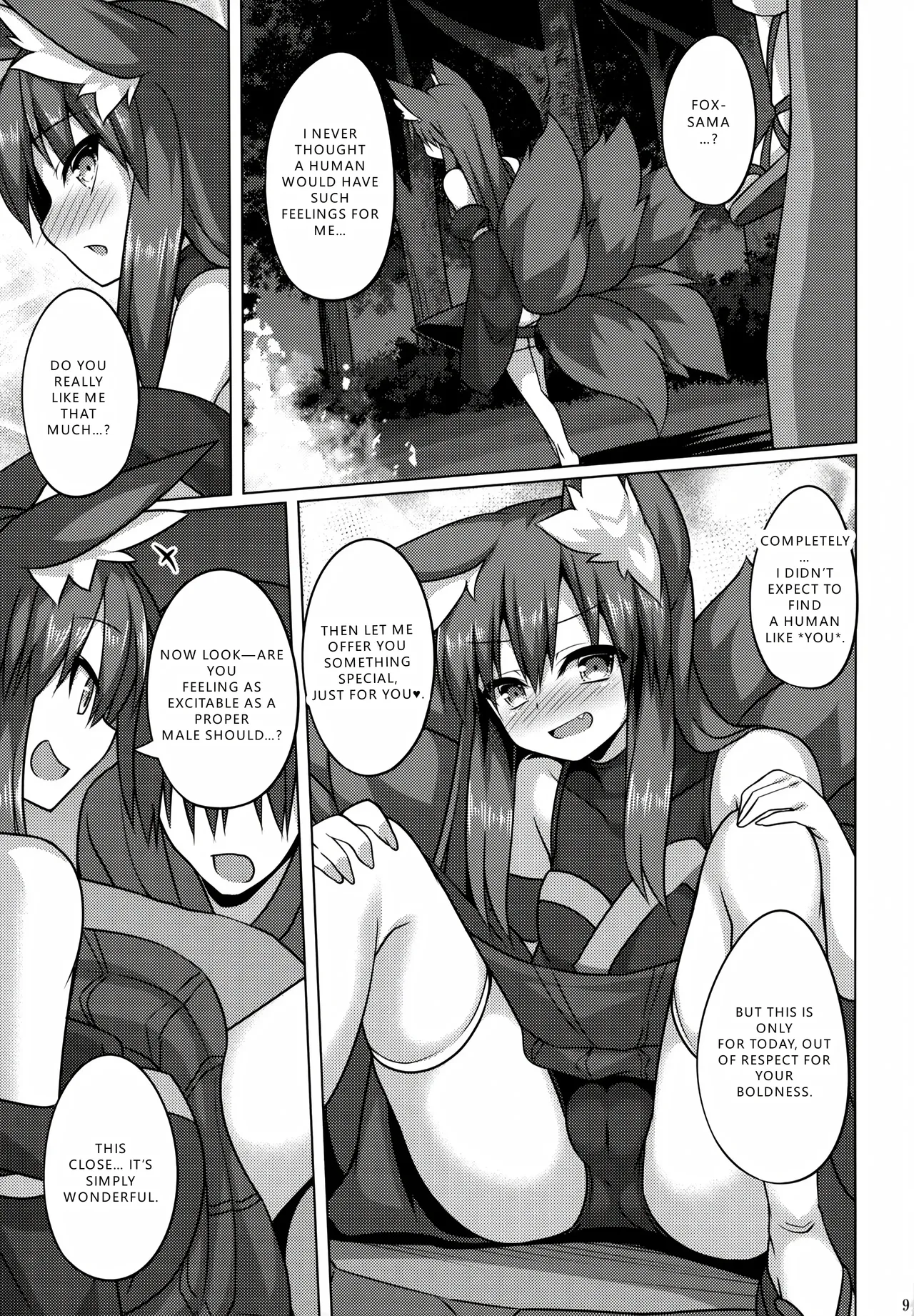 Mori de Kega Shite Tasukete Moratta kedo Tsuyokute Kawaii Kitsune-san ni Totte Kuwaremashita. page 9 full