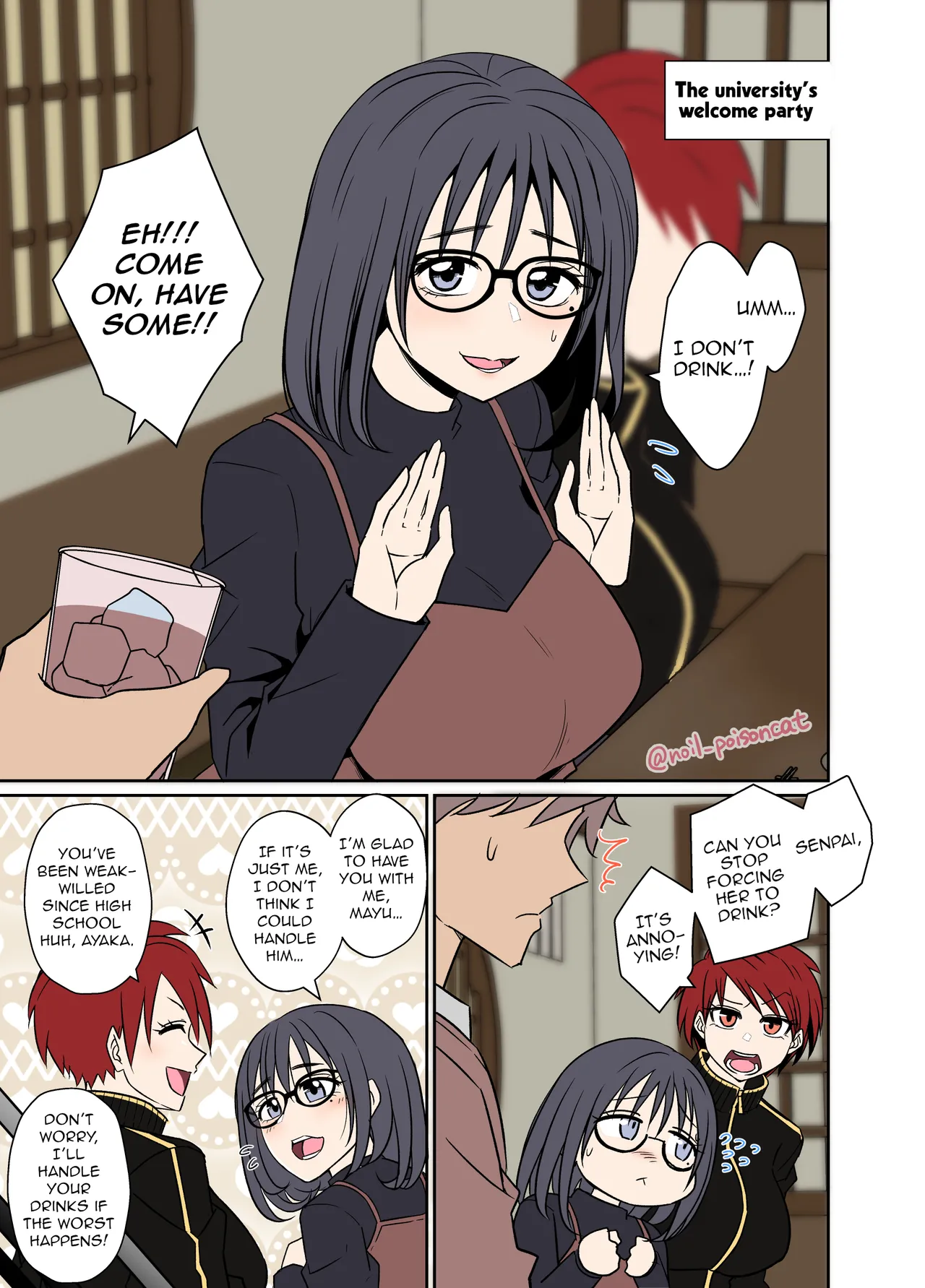 Daigaku no Shinjin Kangeikai de Ichinensei o Yowasete Warui Koto o Suru Hanashi | A story about drunk freshman during the university's welcome party And the awful things that happend to them. page 2 full