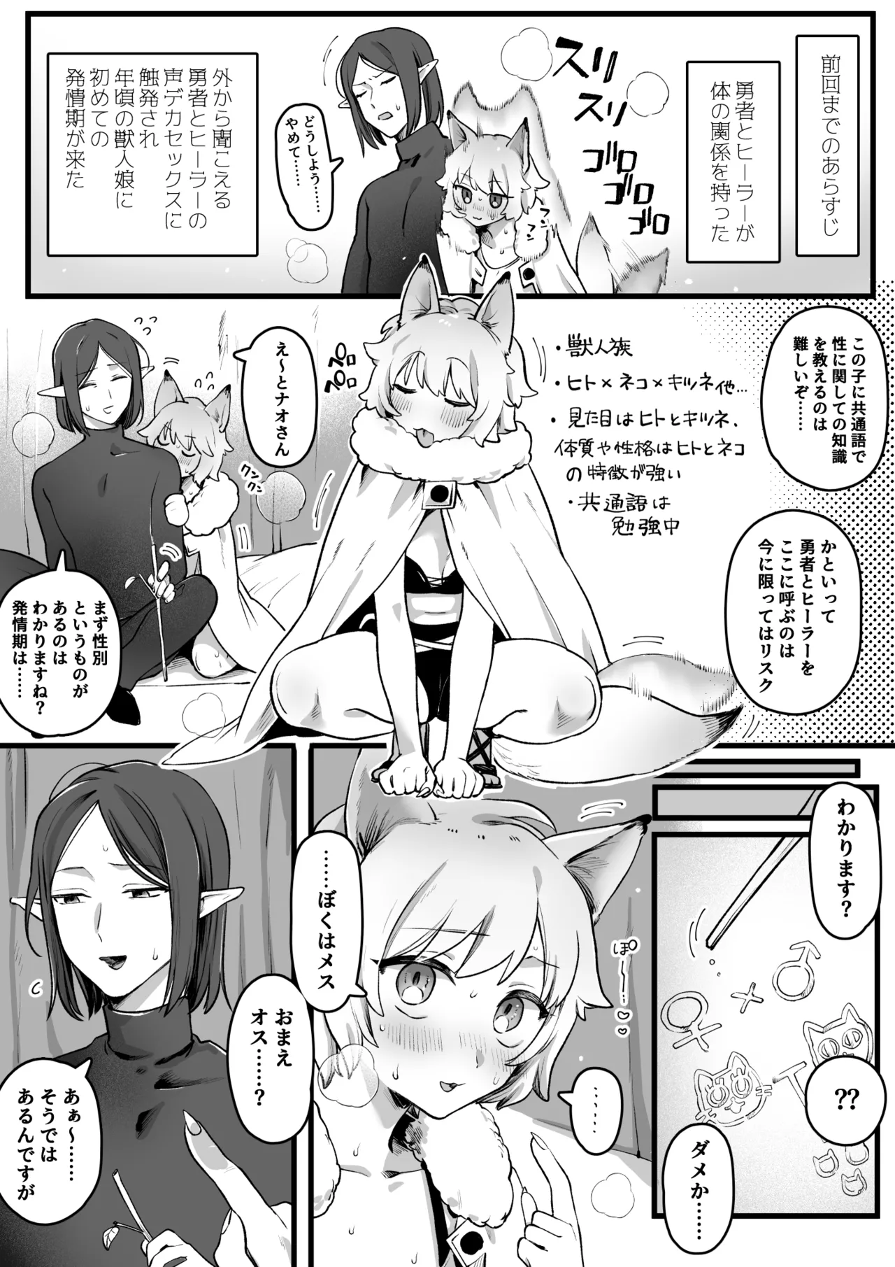 発情期が来たケモ耳娘vs受難男エルフ page 1 full