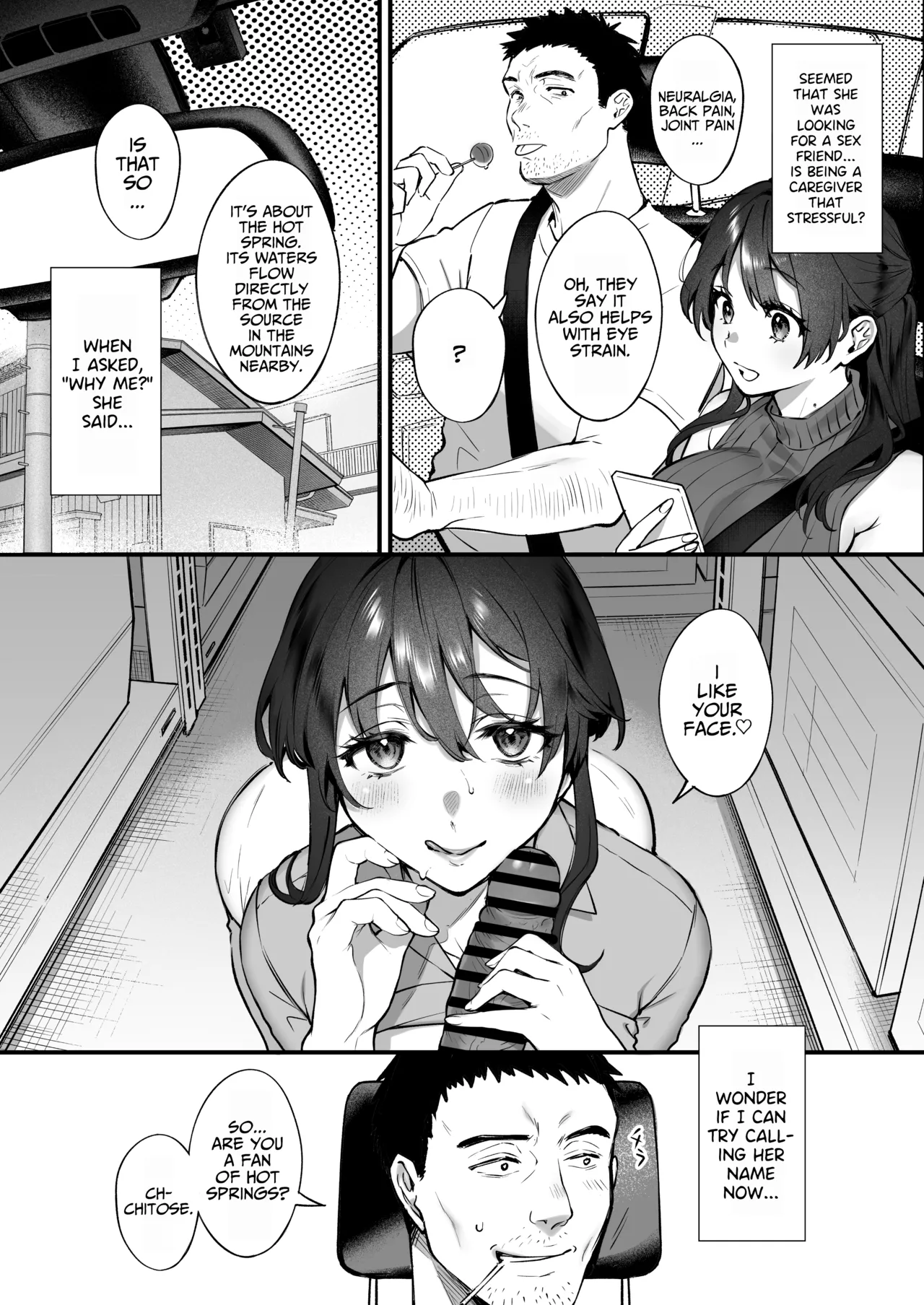 Shikatte Yurushite Atama o Nadete ~Bakunyuu Seiso na Kaigoshi ga Oji-san Daisuki na Riyuu~ | Scold her, forgive her, pat her on the head. ~The Reason Why the Busty and Neat Caregiver Loves Older Men~ page 10 full