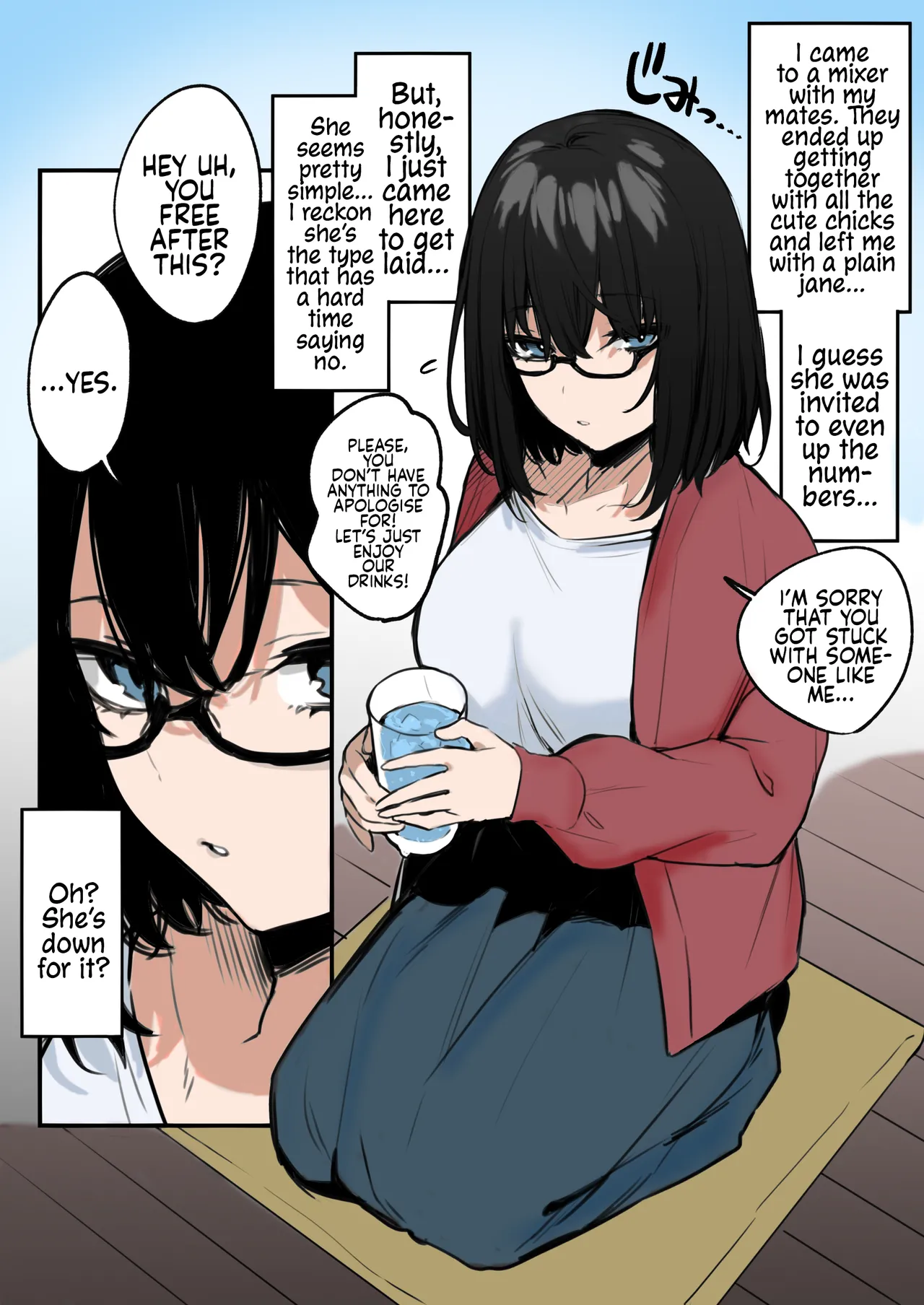 Yaresou dakara toiu Riyuu de Jimi Onna o Sasotta Kekka | I Was Just Looking To Fuck, So I Called Out To This Plain Looking Chick And, Well... page 1 full