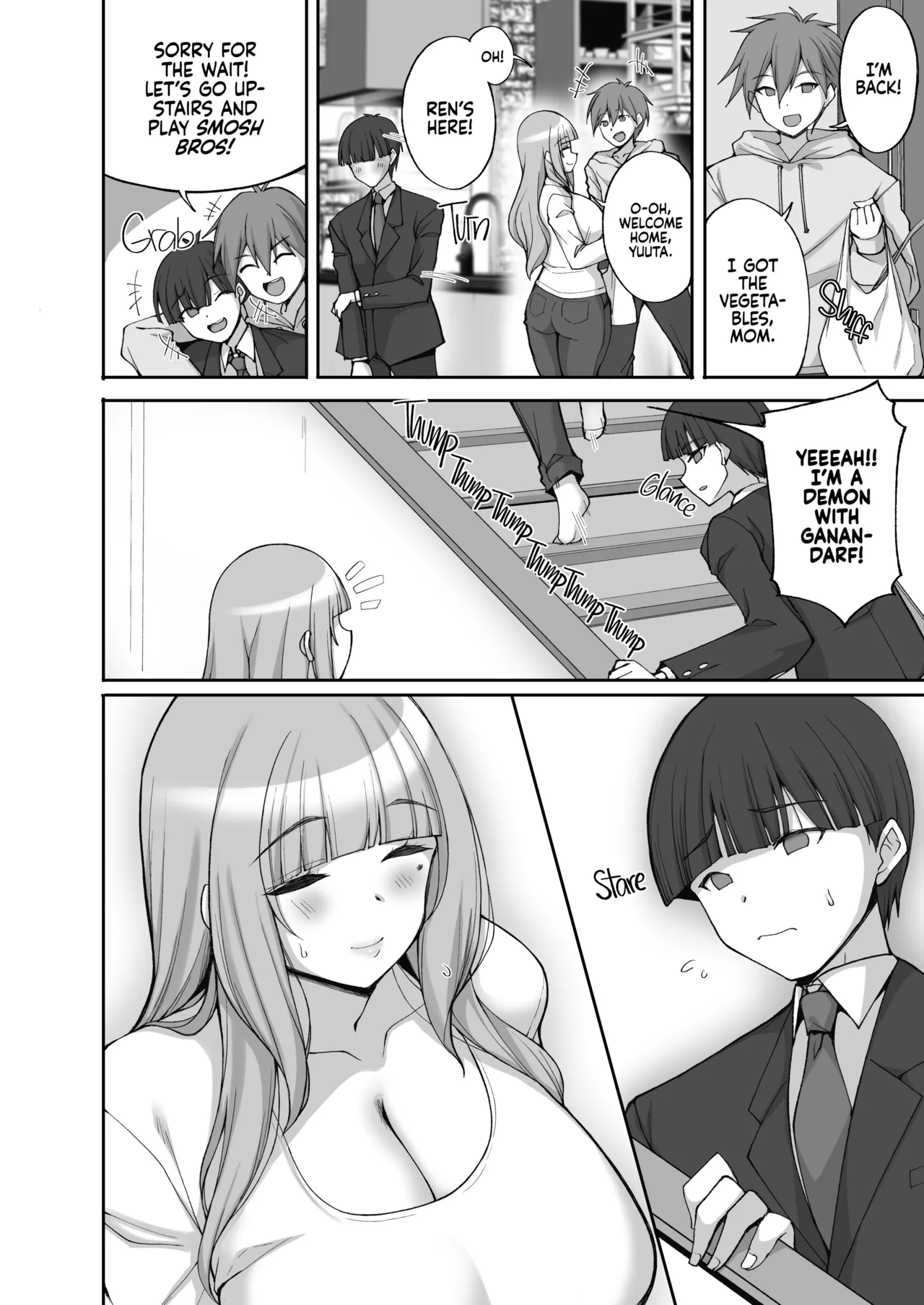 Hatsukoi no Bakunyuu Tomo Mama ga Yasashiku Sei no Tehodoki o Shitekureru Hanashi | Learning About Sex From My Friend's Mom page 7 full