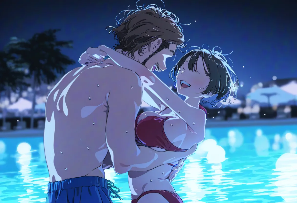 【cl-_-lo】【AI Generated】ナイトプールで偶然会った親友の彼女と流れでセックスしたら相性抜群 page 5 full