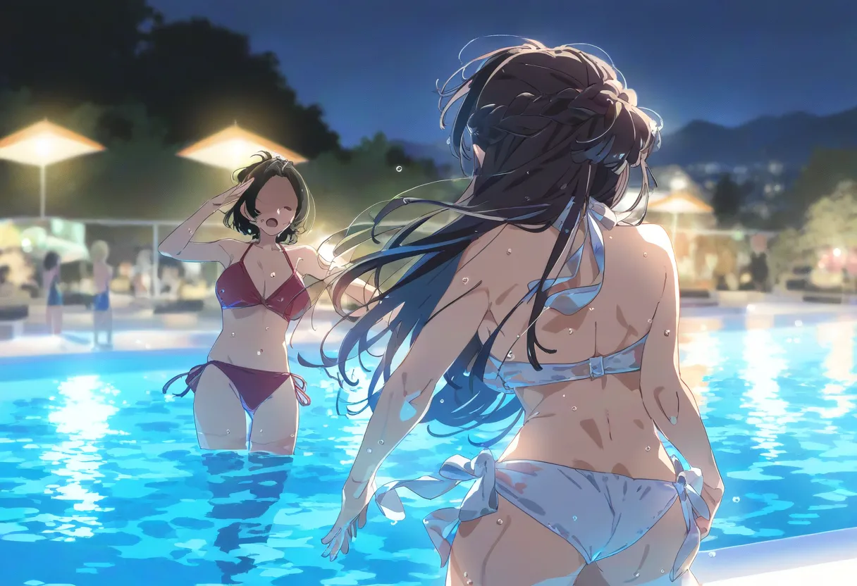 【cl-_-lo】【AI Generated】ナイトプールで偶然会った親友の彼女と流れでセックスしたら相性抜群 page 6 full