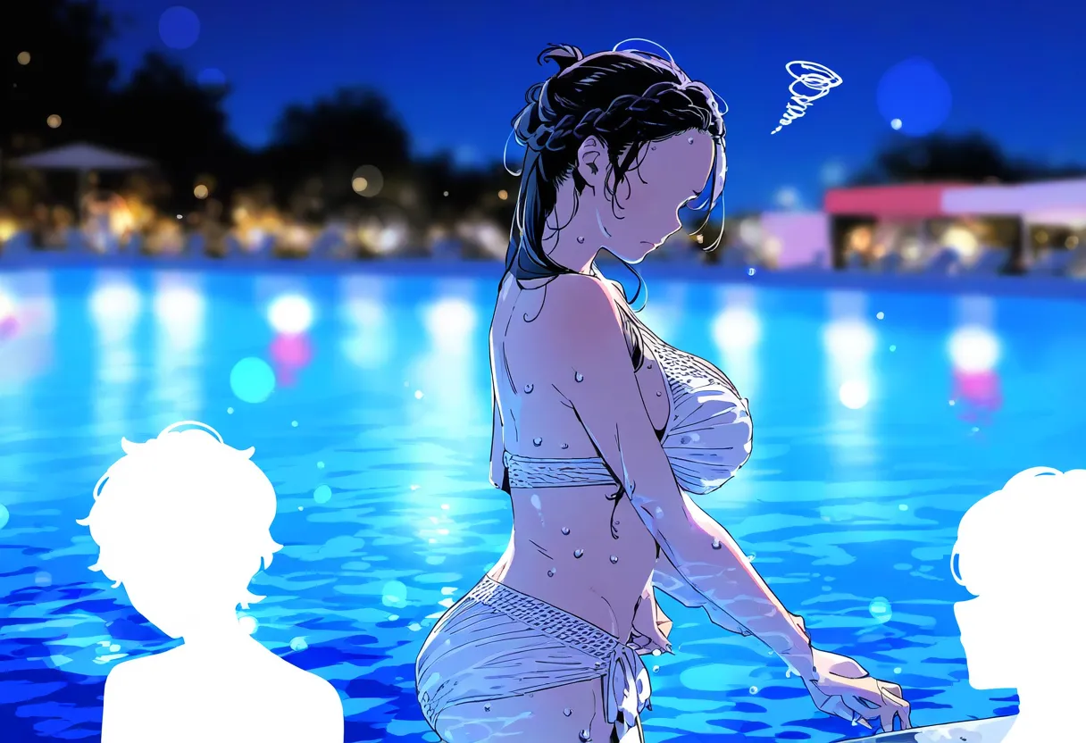 【cl-_-lo】【AI Generated】ナイトプールで偶然会った親友の彼女と流れでセックスしたら相性抜群 page 7 full