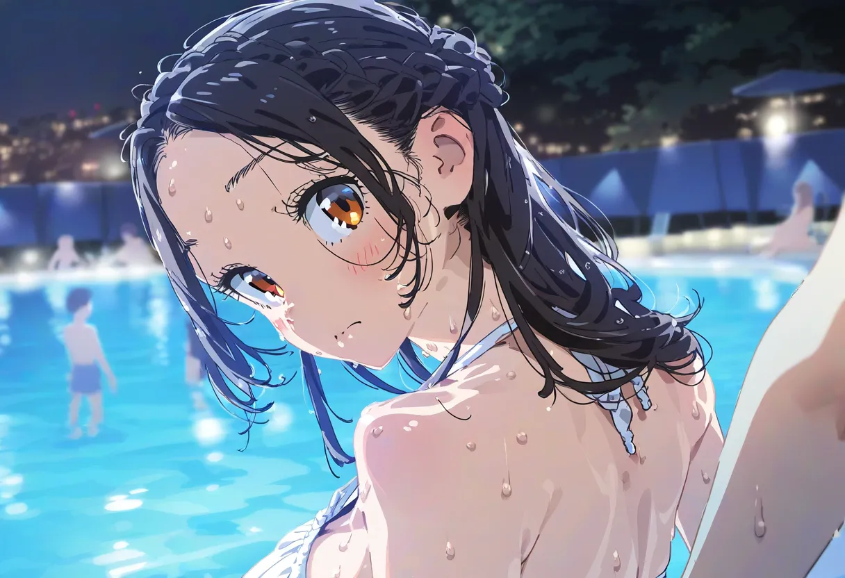 【cl-_-lo】【AI Generated】ナイトプールで偶然会った親友の彼女と流れでセックスしたら相性抜群 page 9 full