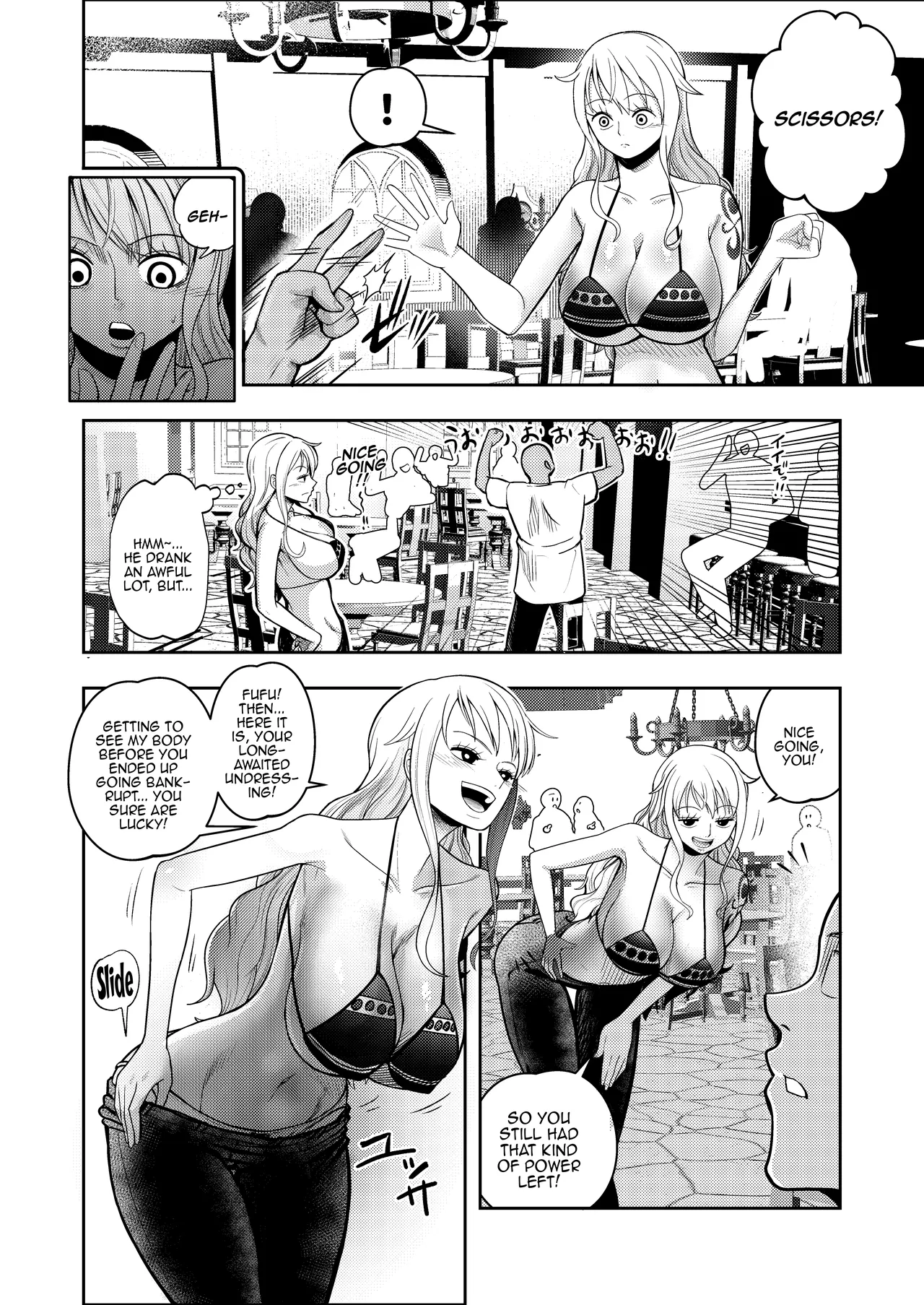 Hage Mob to Nami-san Wakarase Honban Yakyuuken / Book About Nami Getting Taught A Lesson By A Bald Mob In Strip Rock, Paper, Scissors page 6 full