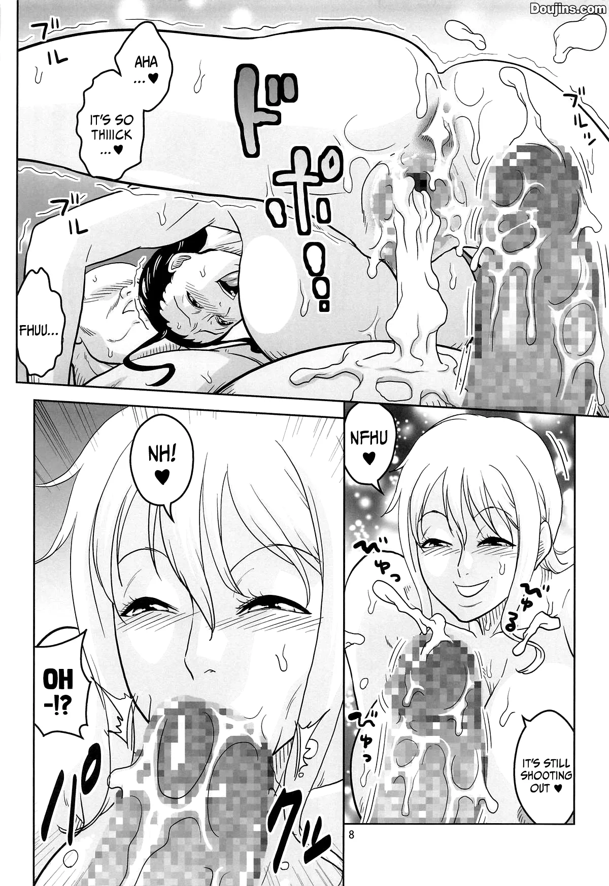 Nami to Robin no Dekamara  Fudeoroshi 2 /  Nami And Robin Taking A Huge Dick's Virginity 2 page 8 full