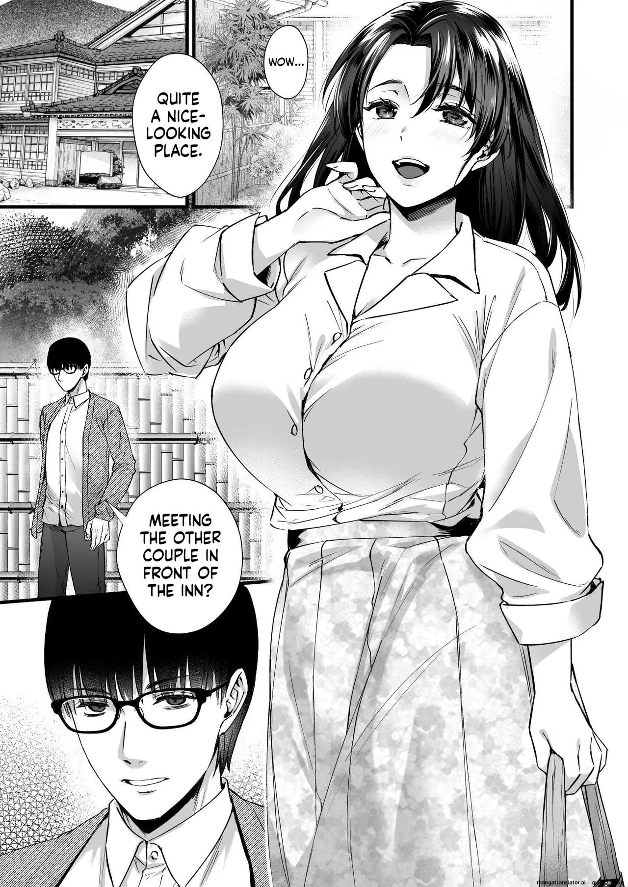 Dohamari Suru Hodo Kimochiii! Junpaku Fuufu to Yarichin Couple no Swapping Onsen page 3 full