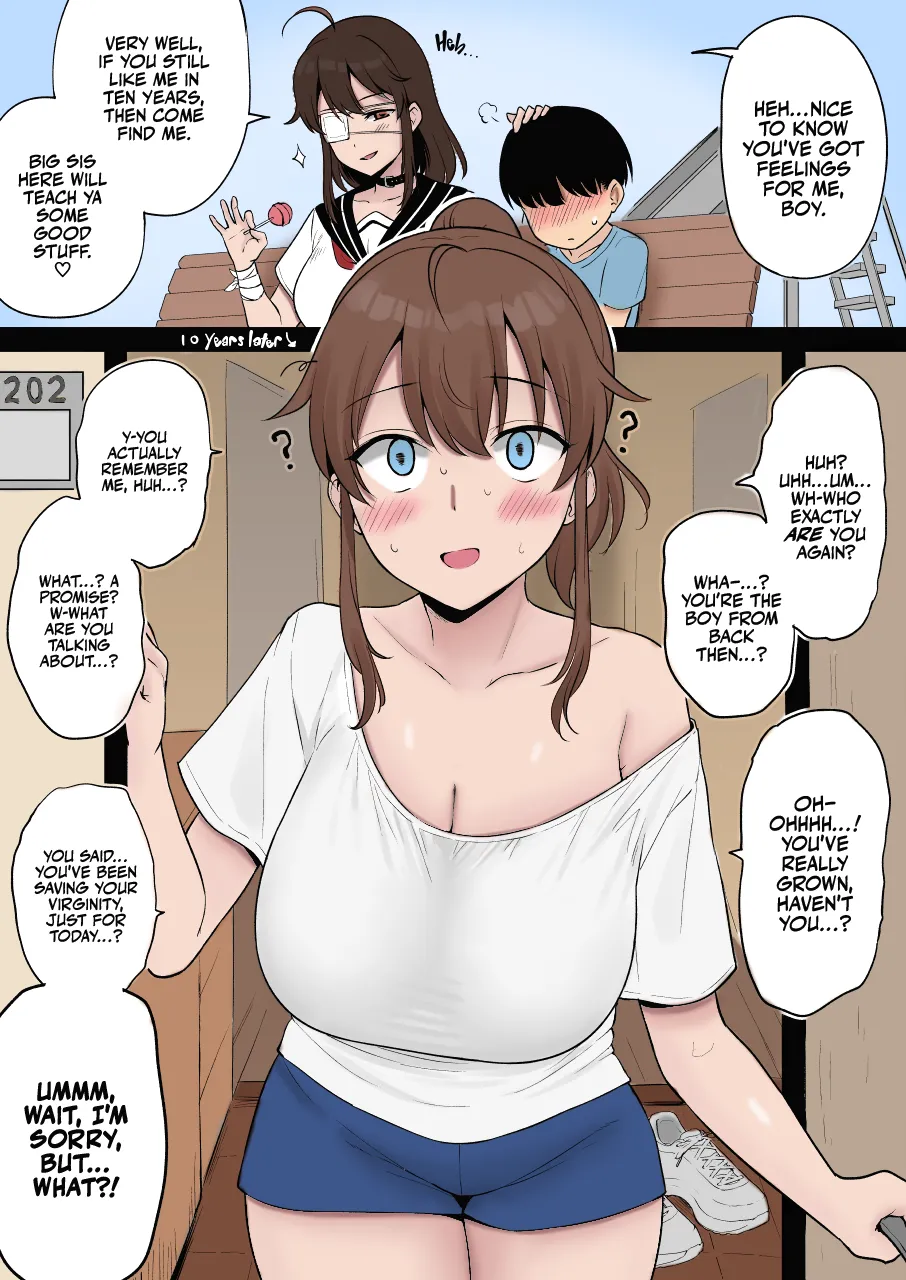 Mukashi Yoku Asonde kureta Kinjo no Kakkoii Onee-san ni 10-nen Mae no Yakusoku o Hatashite morai ni Iku Yatsu | Fulfilling a 10 Year Old Promise with the Cool Kid in the Neighborhood Who Used to Play with Me at the Park page 1 full