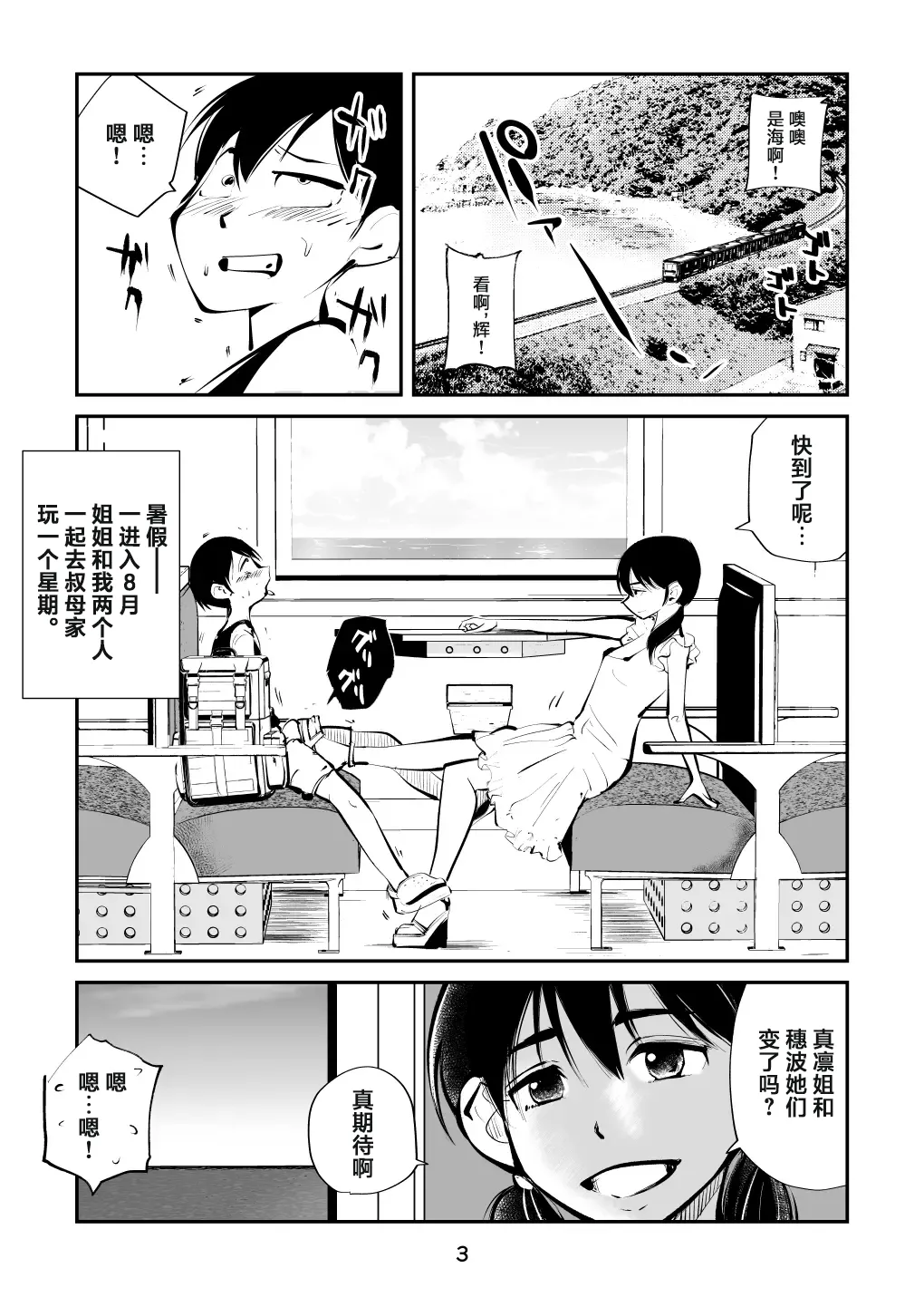 Denma Shitei & Juumai in Beach | 人肉电动姐弟&表妹in海滩 page 3 full