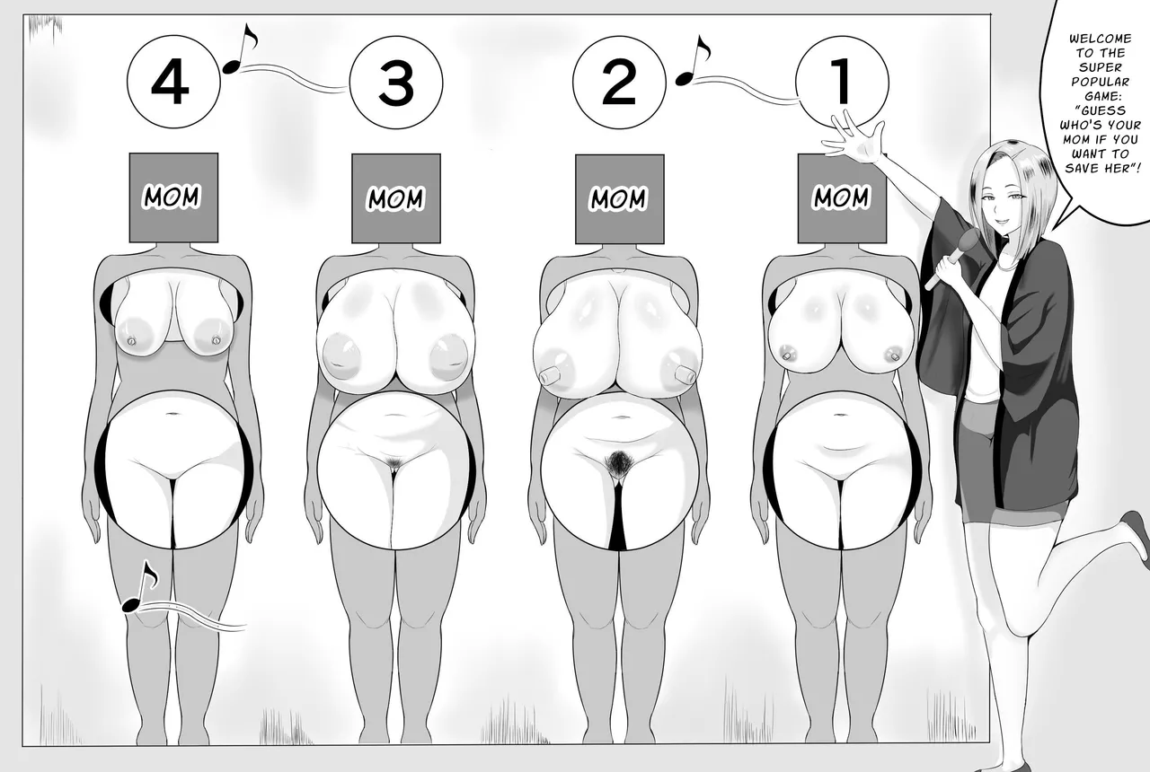 Kyonyuu Kyojiri Mama o Tasuketa Kereba Mama no Hadaka Atete Mite | If You Want to Save your Busty Big Ass Mom, Try Guessing her Naked page 4 full