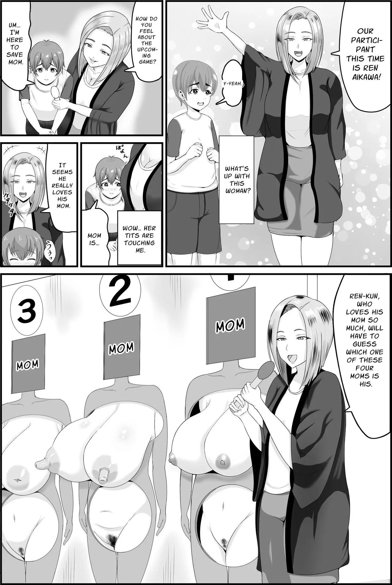 Kyonyuu Kyojiri Mama o Tasuketa Kereba Mama no Hadaka Atete Mite | If You Want to Save your Busty Big Ass Mom, Try Guessing her Naked page 7 full