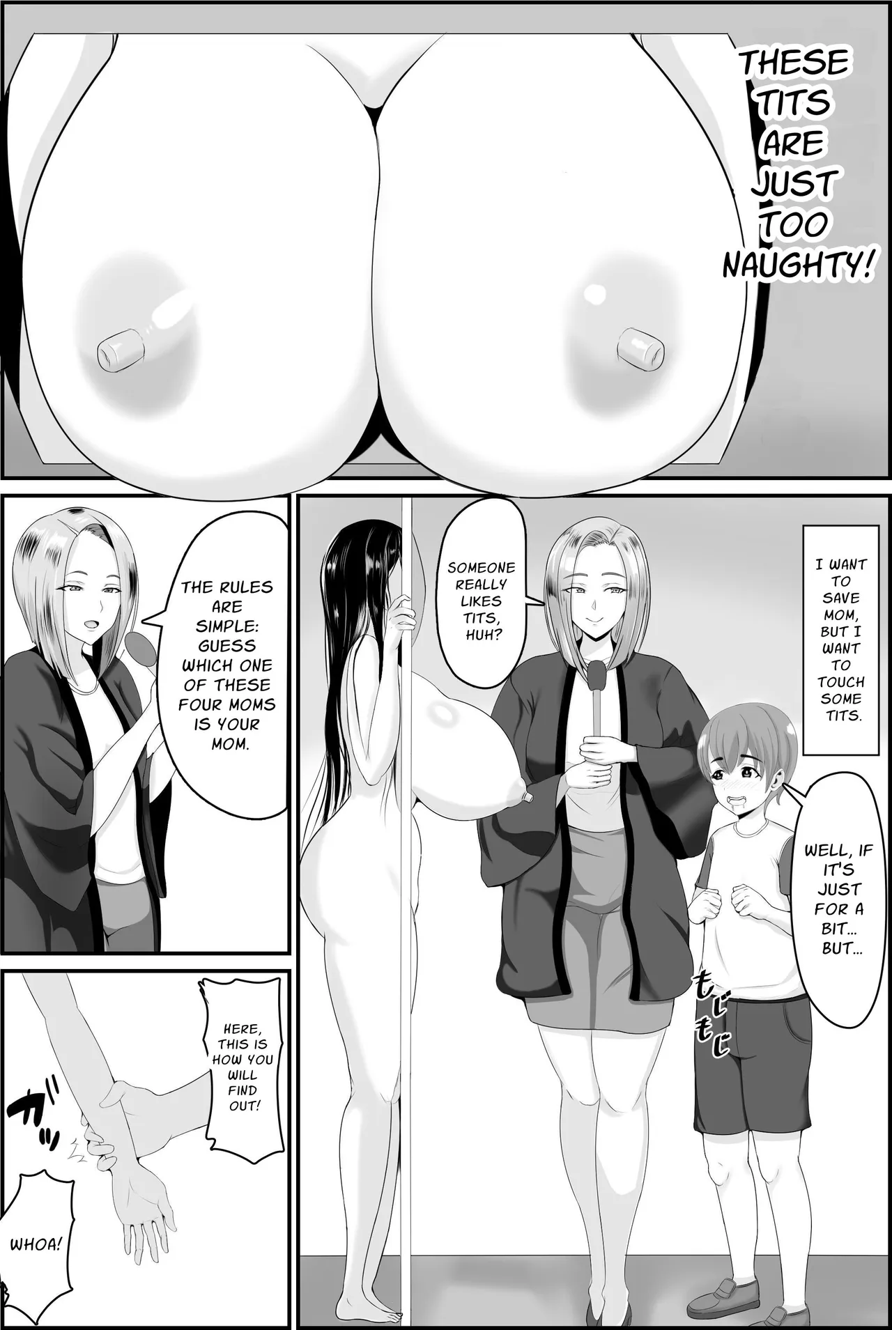 Kyonyuu Kyojiri Mama o Tasuketa Kereba Mama no Hadaka Atete Mite | If You Want to Save your Busty Big Ass Mom, Try Guessing her Naked page 9 full
