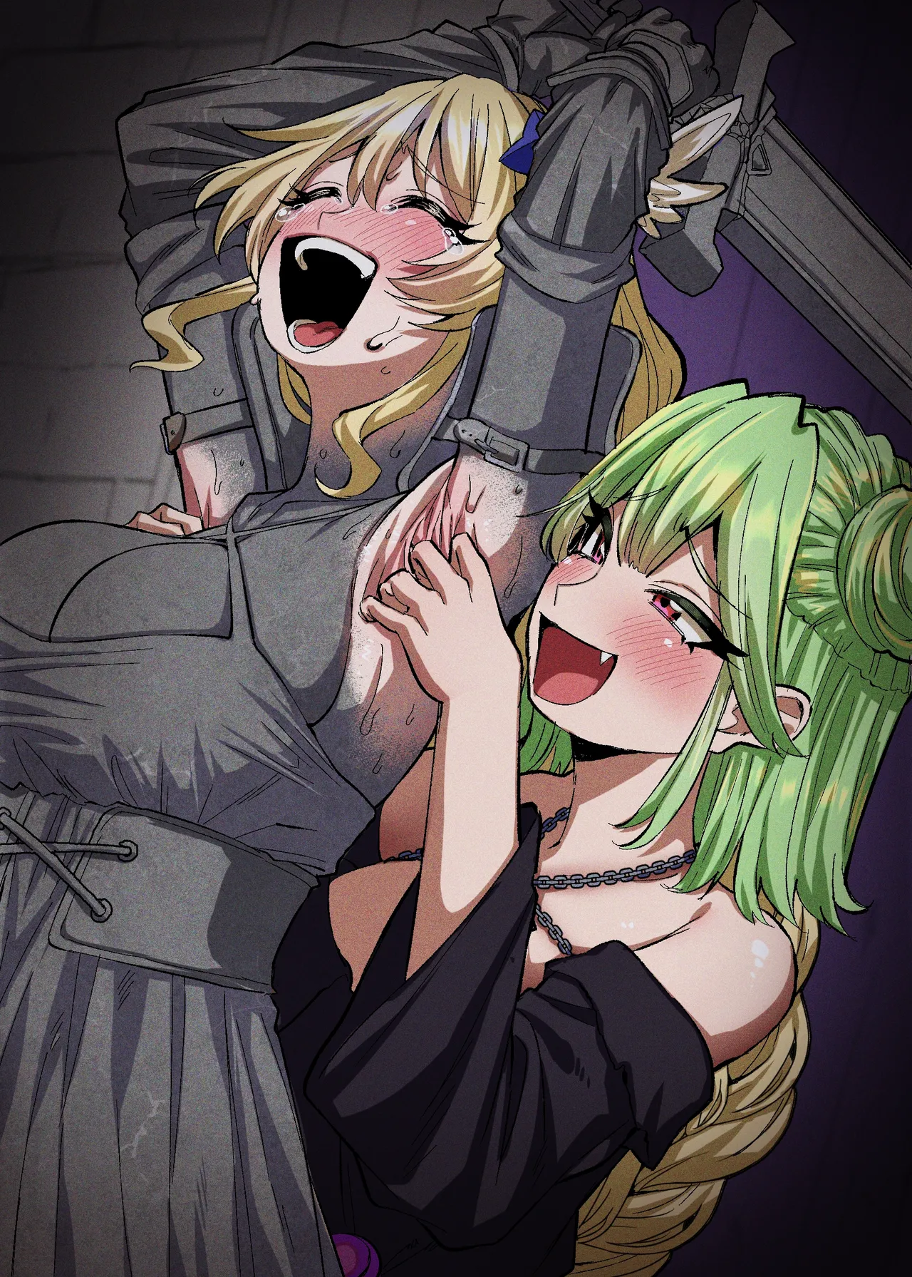 美杜莎搔痒直播～试着把3个冒险者妹子搔痒到死！～ page 2 full