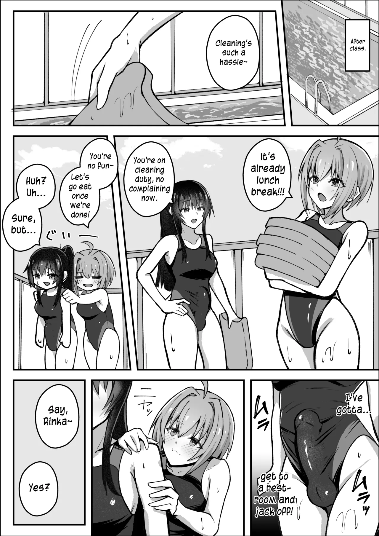Futanari iinchou wa tomodachi ni yokujou shitakunai! | The Futanari Class President Doesn't Want to Give In! page 8 full