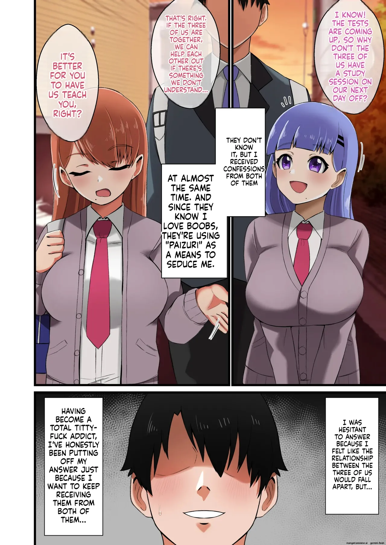 Futago Shimai Kara Kokuhaku Saretakedo Kimerarenaikara Paizuri de Erabu Koto ni Shita Hanashi page 10 full