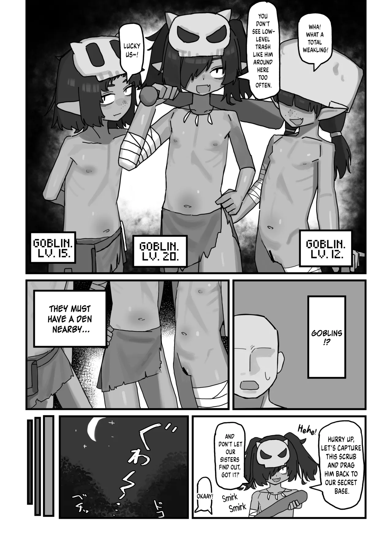 Mesu Goblin vs Tei Level Zako Ossan Bokensha - The Bratty Goblins VS the Loser Adventurer page 4 full