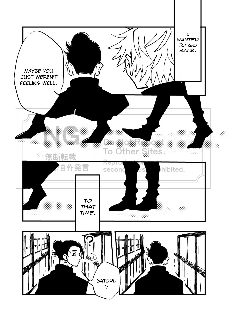 A Story Where Gojo Somehow Ends Up Going Back to the Past, Tries His Absolute Best Through All the Chaos, and Ends Up Happy with Geto page 8 full