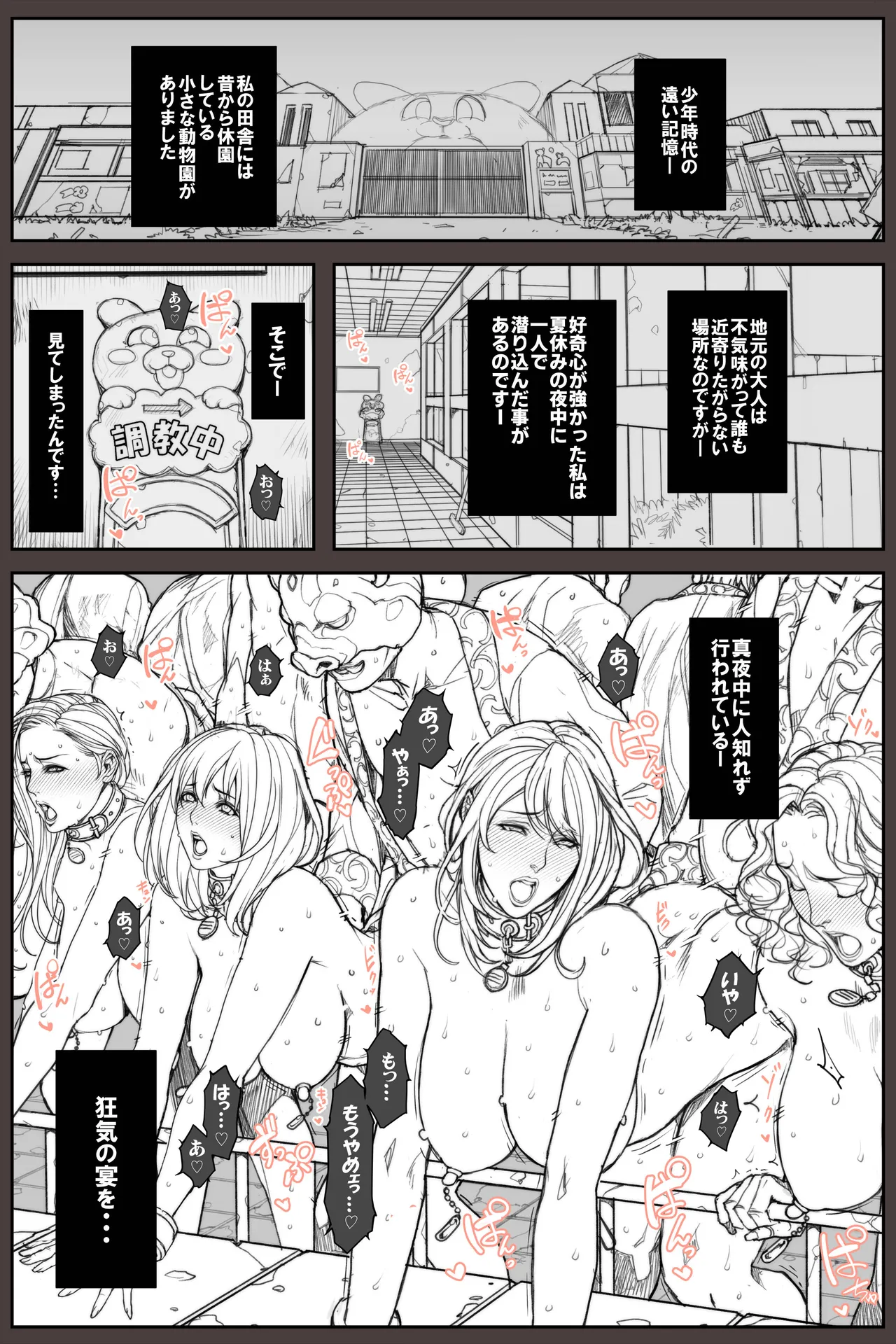 閉園した動物園で夜な夜な調教される女達 全９Ｐ page 1 full