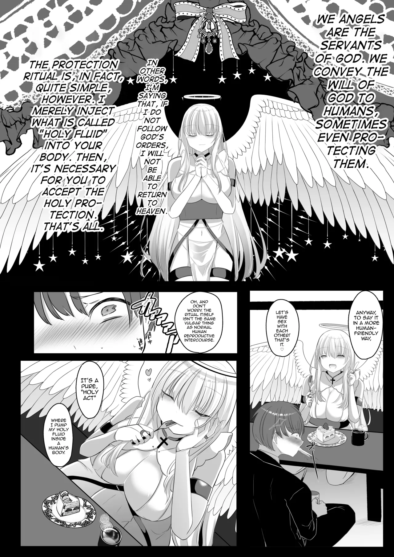 Futanari Tenshi no Seiya Shugo ~Maigo no Tenshi ni Erabareta Anata wa, Amaku Aragaenai Seinaru Kago o Ukeru~ page 8 full