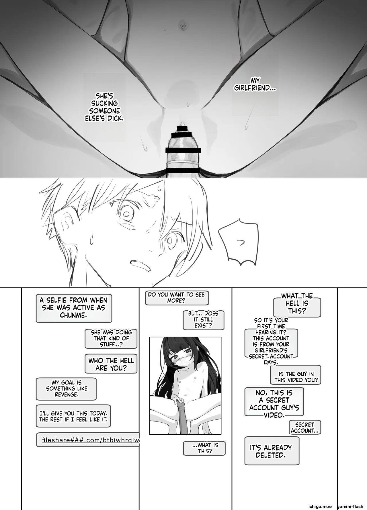 The story of receiving a homemade sex tape from her past. page 10 full