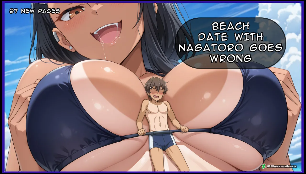 Giantess Comic - Beach Date with Nagatoro Goes Wrong page 1 full