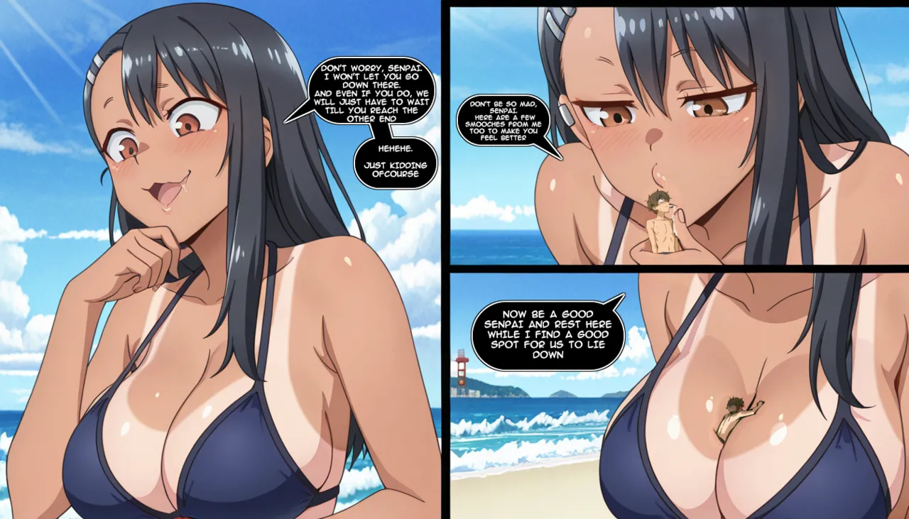 Giantess Comic - Beach Date with Nagatoro Goes Wrong page 10 full